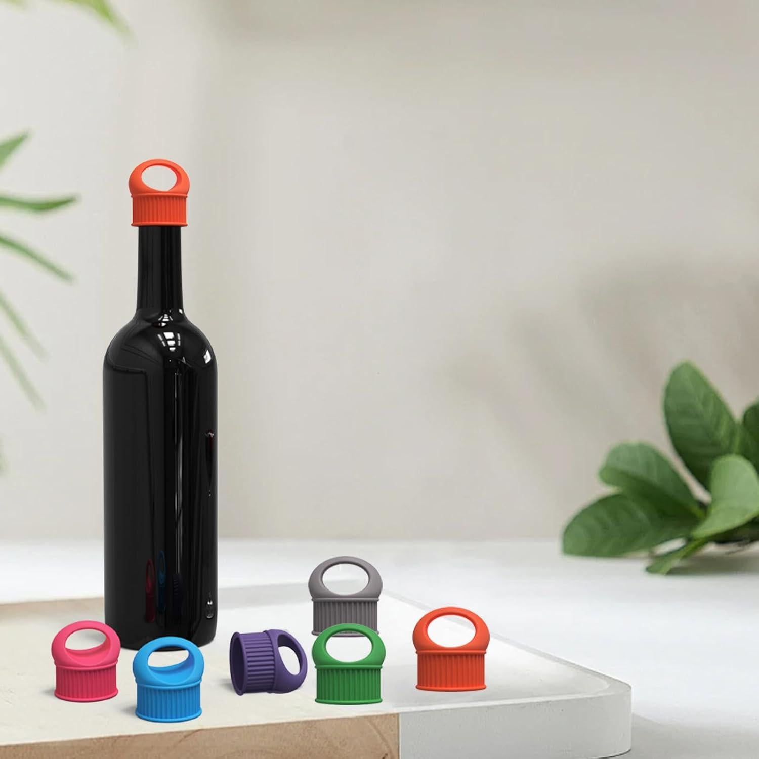 6 Tapones de Silicona Reutilizables LHJJJL para Vino y Bebidas