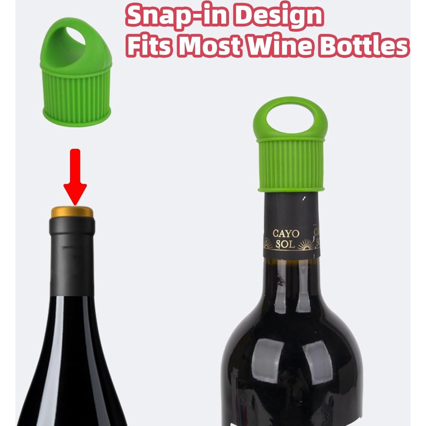 6 Tapones de Silicona Reutilizables LHJJJL para Vino y Bebidas