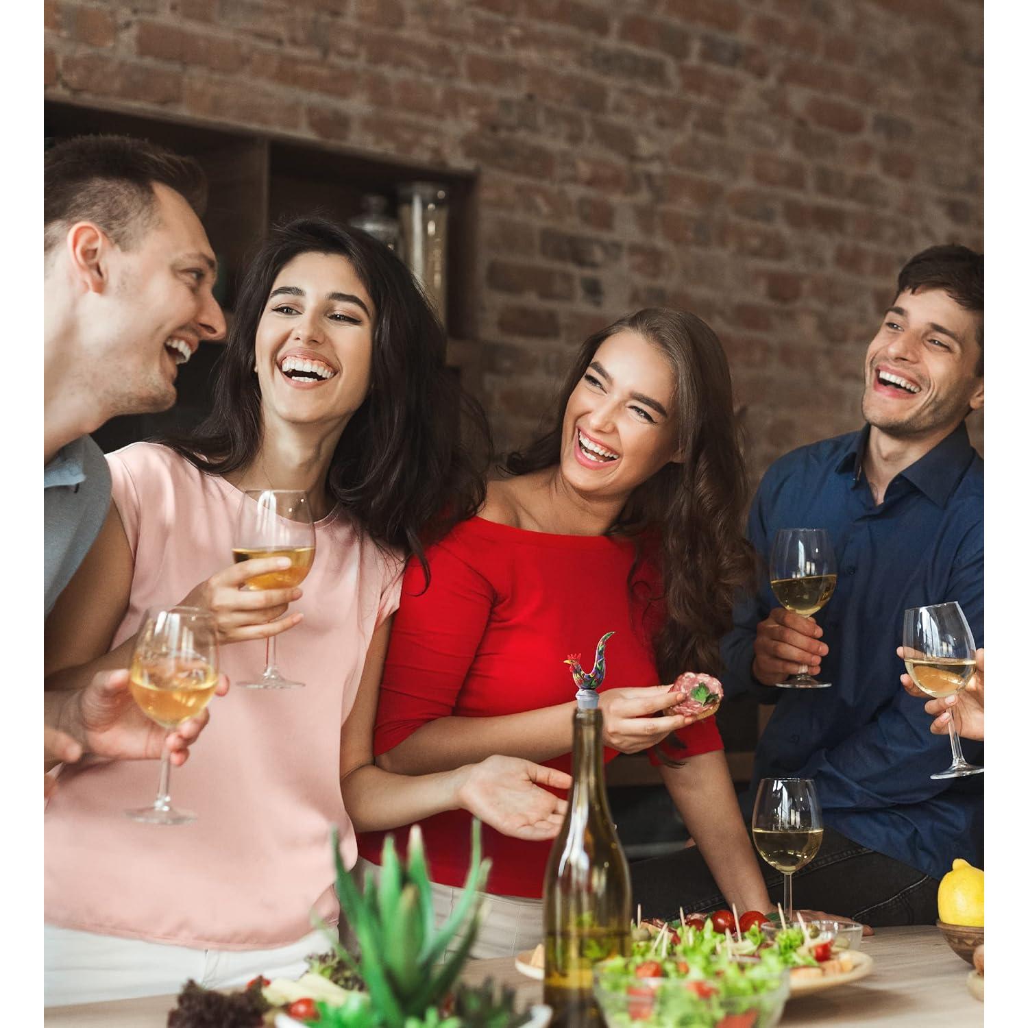 Tapón de Vino de Vidrio Gallo Cheers - Reutilizable y Elegante