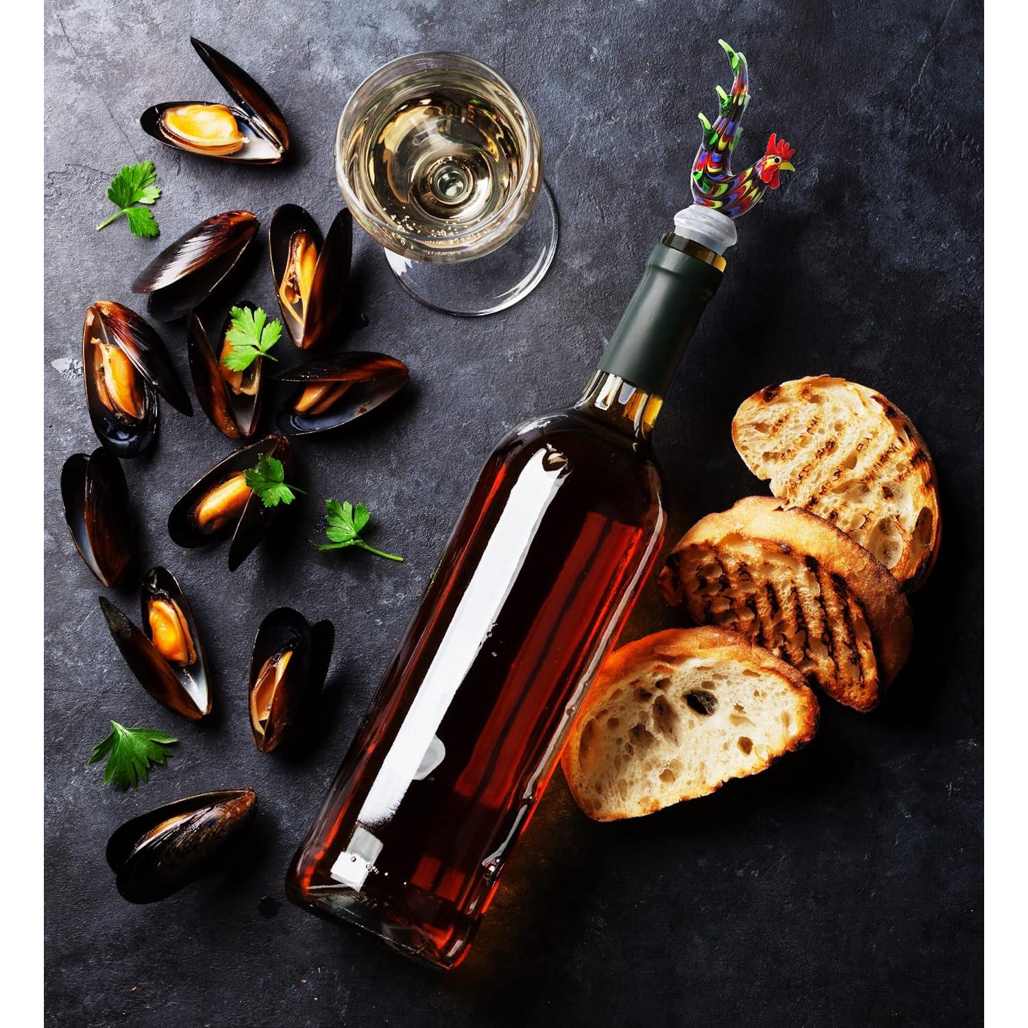 Tapón de Vino de Vidrio Gallo Cheers - Reutilizable y Elegante