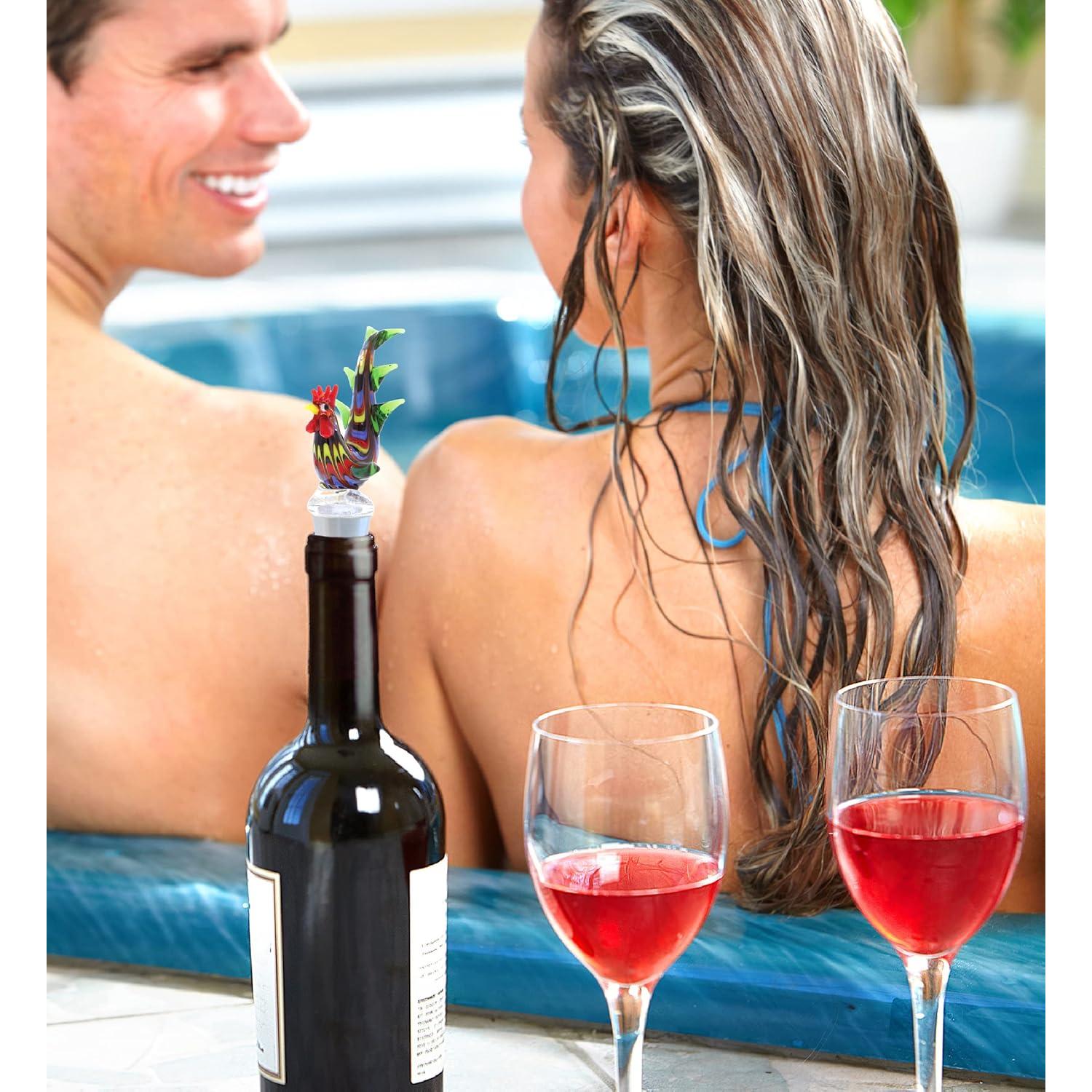 Tapón de Vino de Vidrio Gallo Cheers - Reutilizable y Elegante