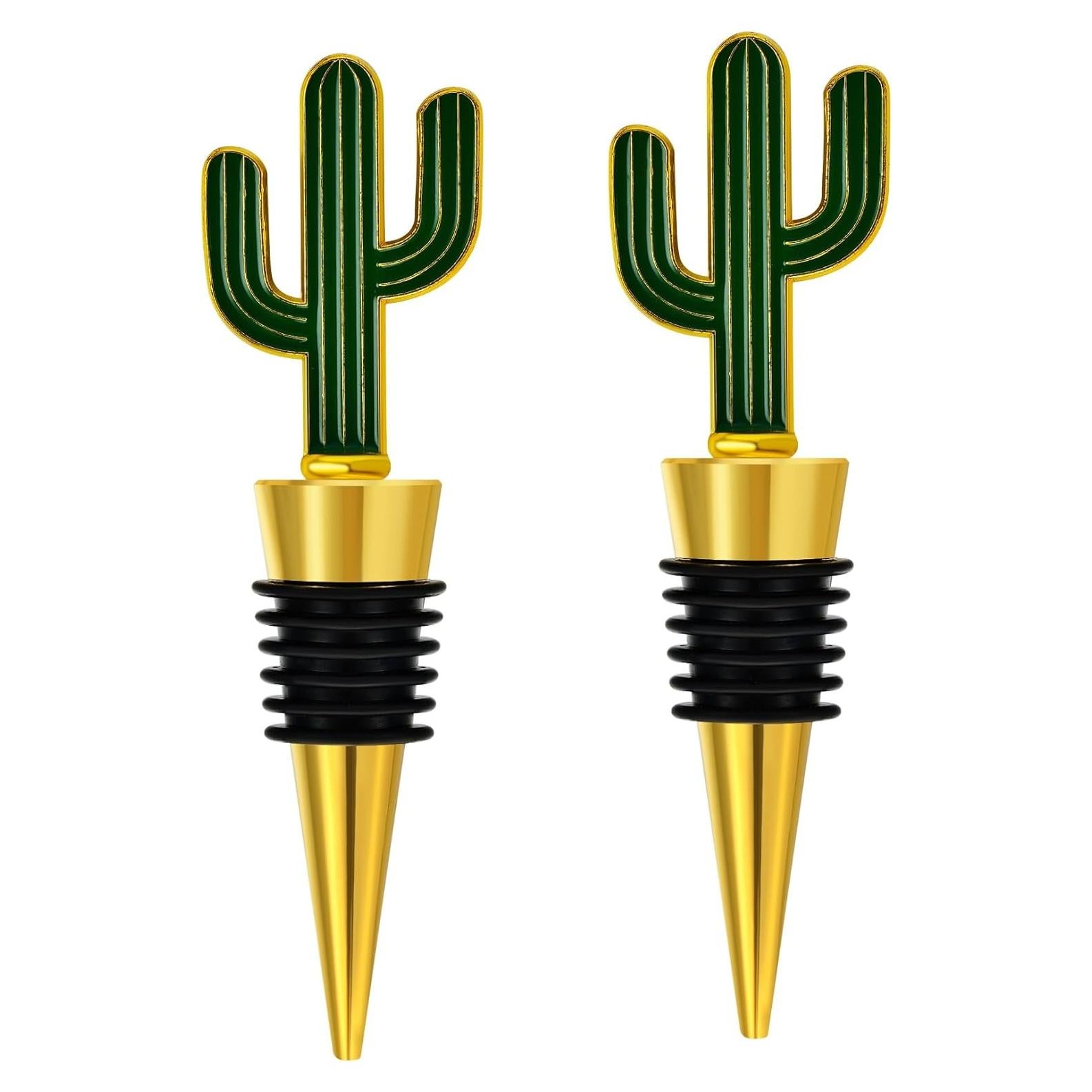 Juego de 2 Tapones de Vino RICHCEE Cactus Reutilizables