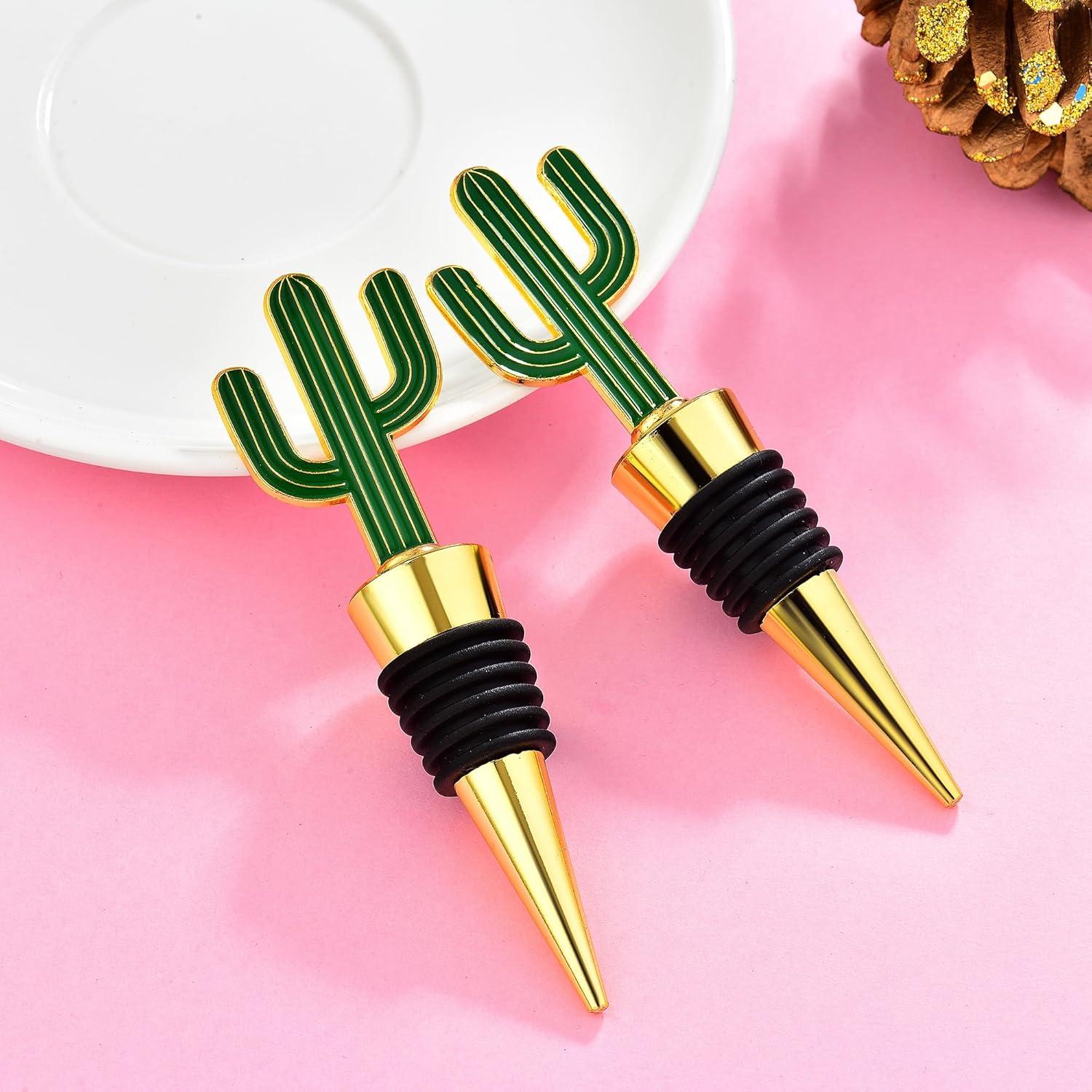 Juego de 2 Tapones de Vino RICHCEE Cactus Reutilizables