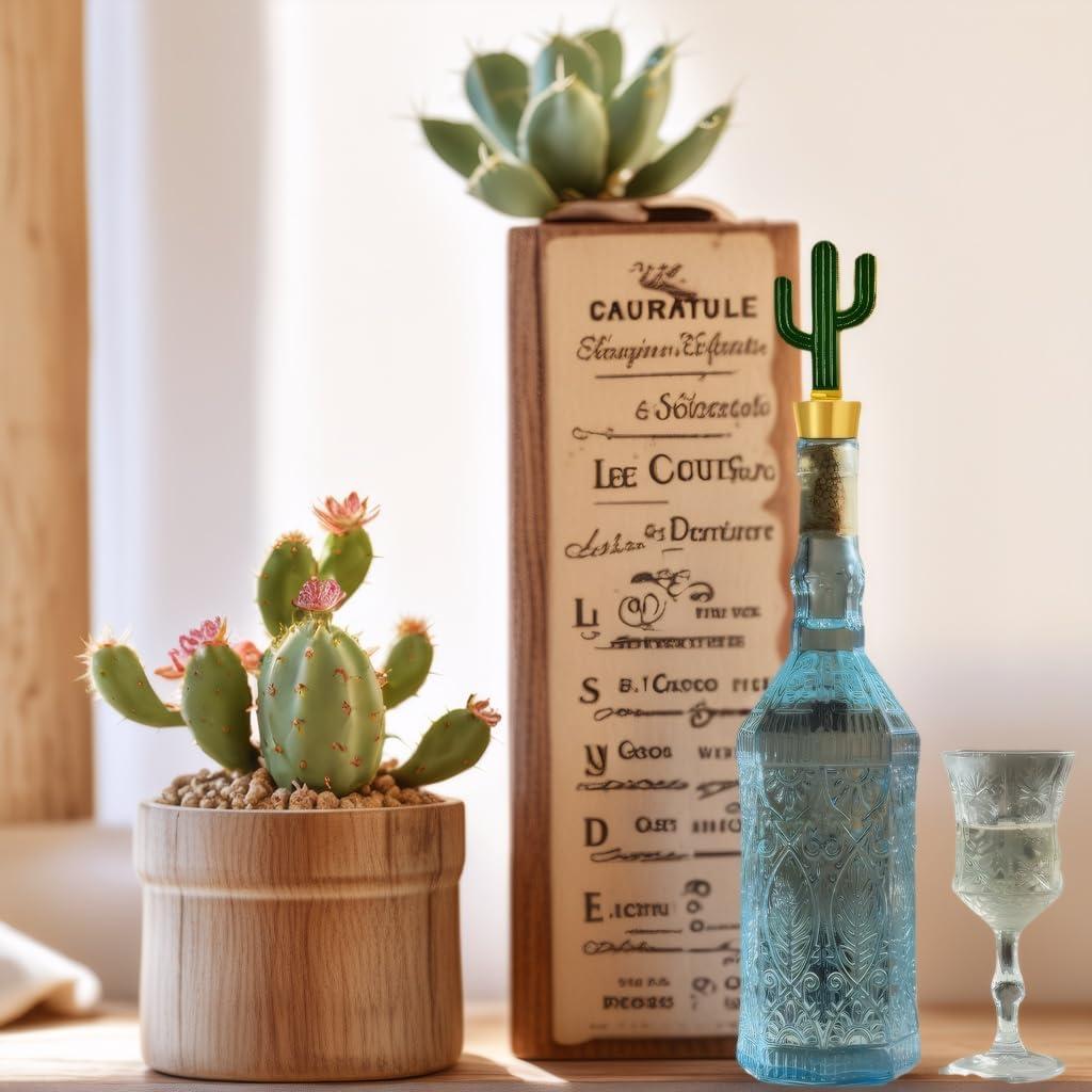 Juego de 2 Tapones de Vino RICHCEE Cactus Reutilizables