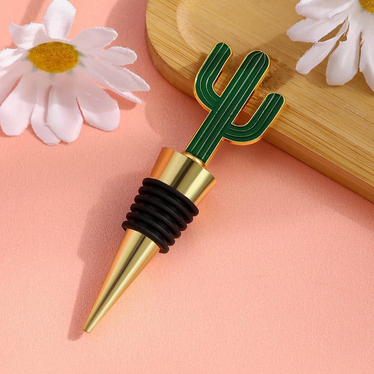 Juego de 2 Tapones de Vino RICHCEE Cactus Reutilizables