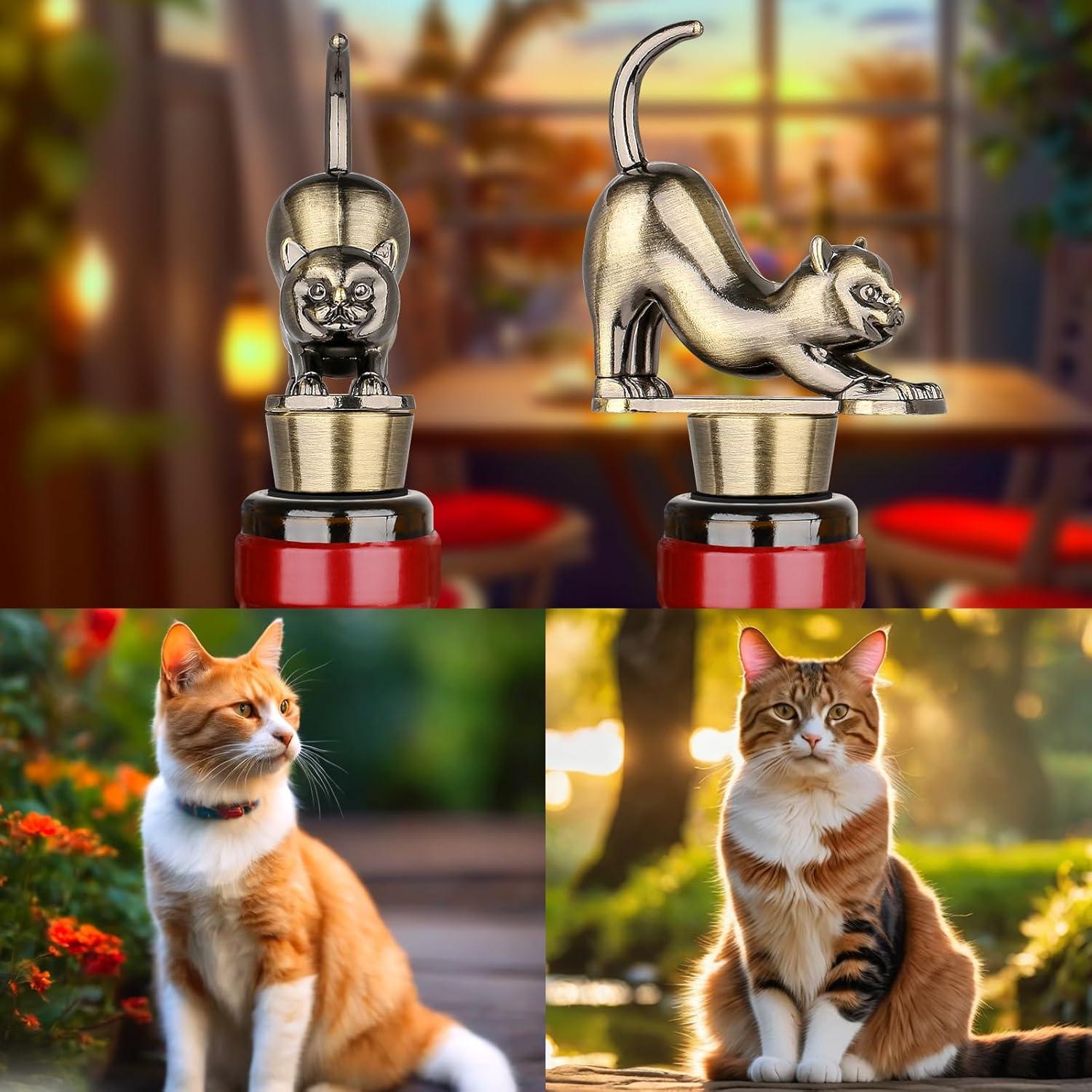 Tapon de Botella de Vino para Gatos LKKCHER - Bronce con Bolsa