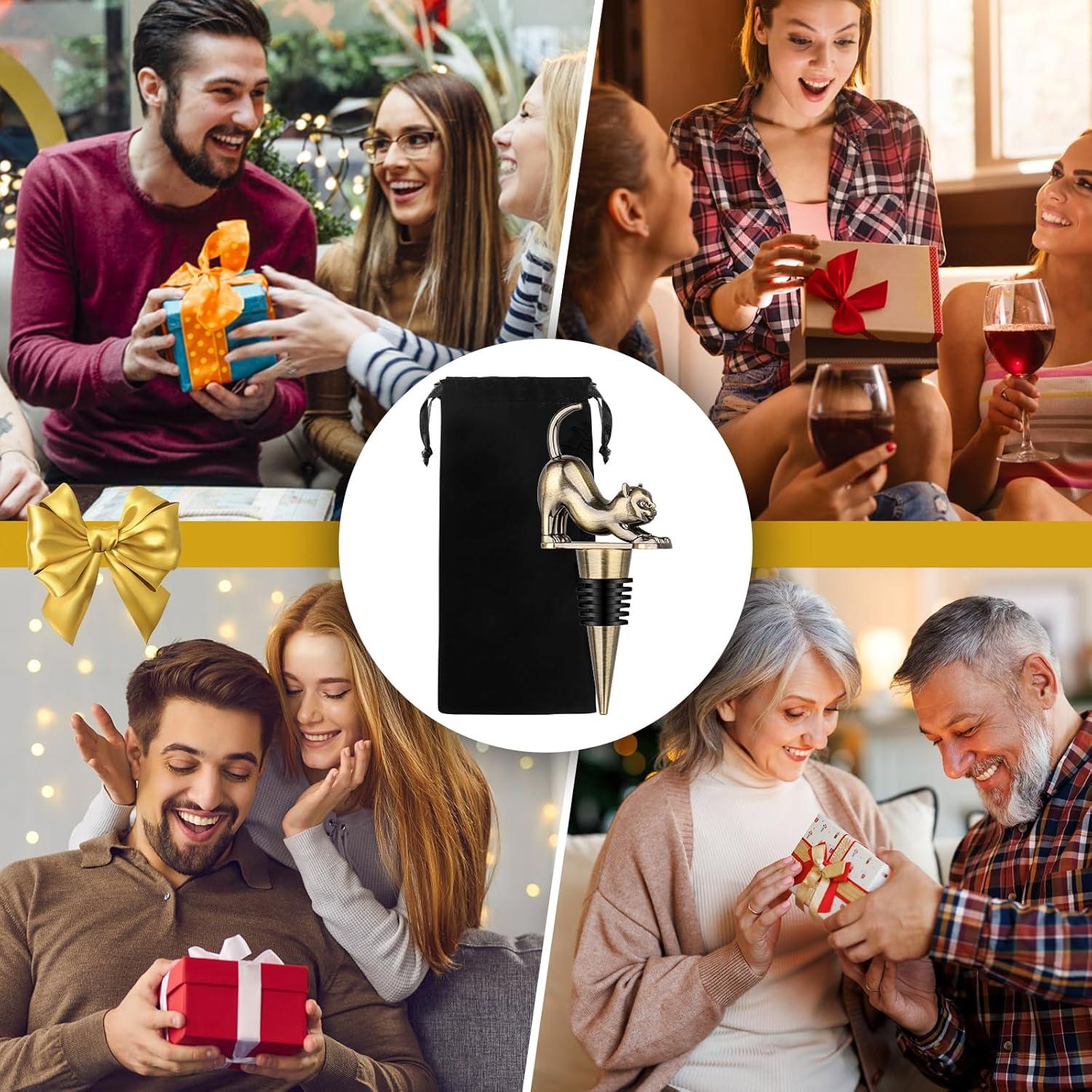 Tapon de Botella de Vino para Gatos LKKCHER - Bronce con Bolsa