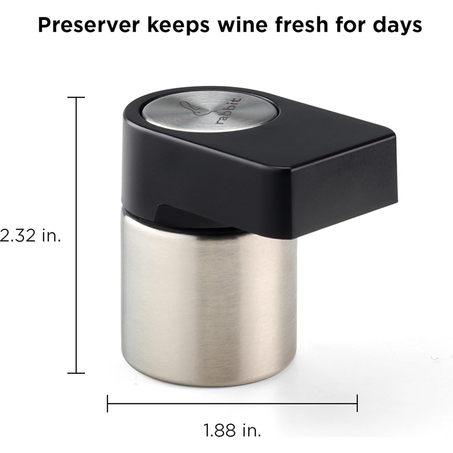 Tapon y soporte multifuncional Rabbit para botellas de vino