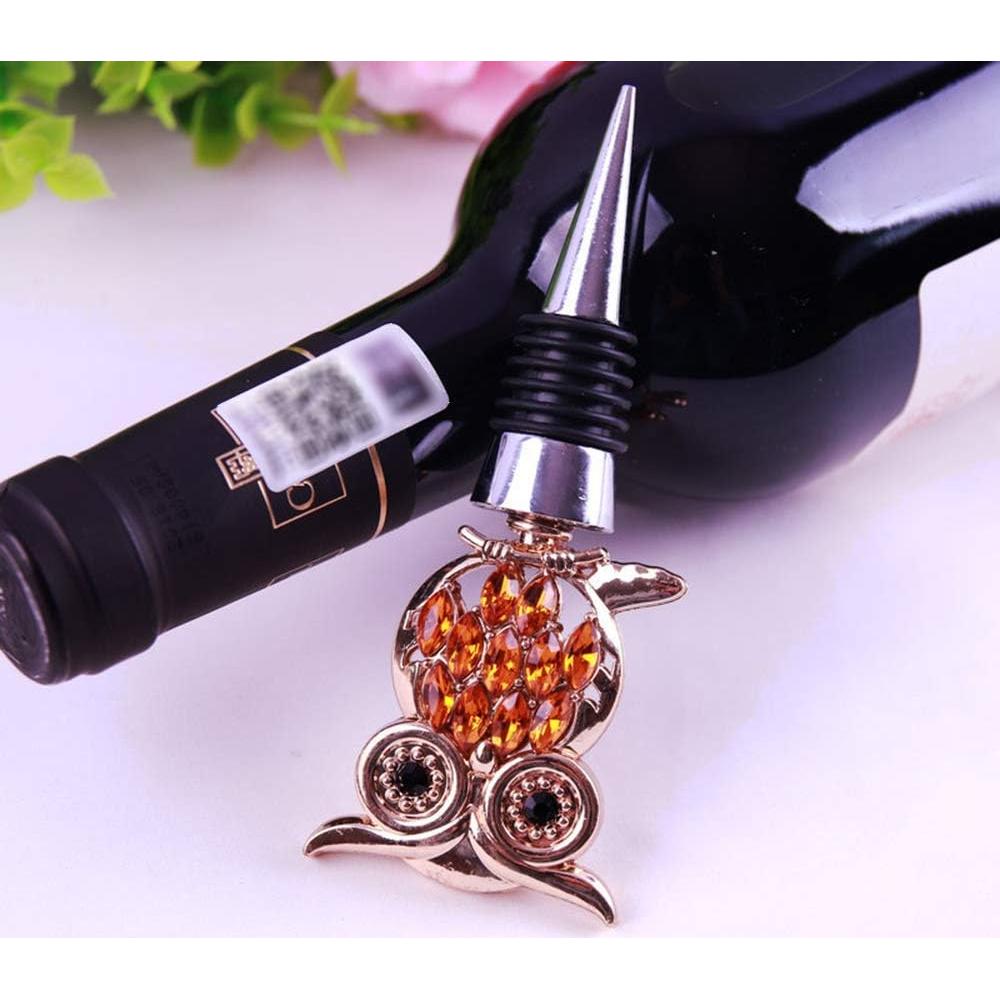 Tapones de Vino Adonisaon Búho Decorativos Reutilizables - 2 Piezas