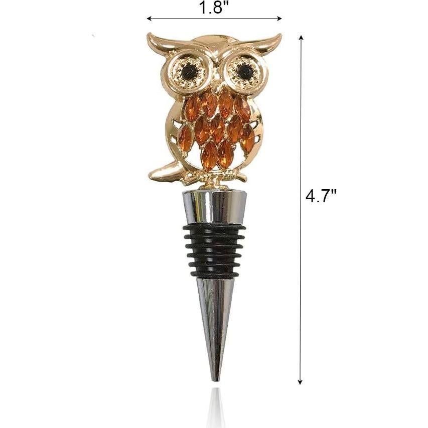 Tapones de Vino Adonisaon Búho Decorativos Reutilizables - 2 Piezas