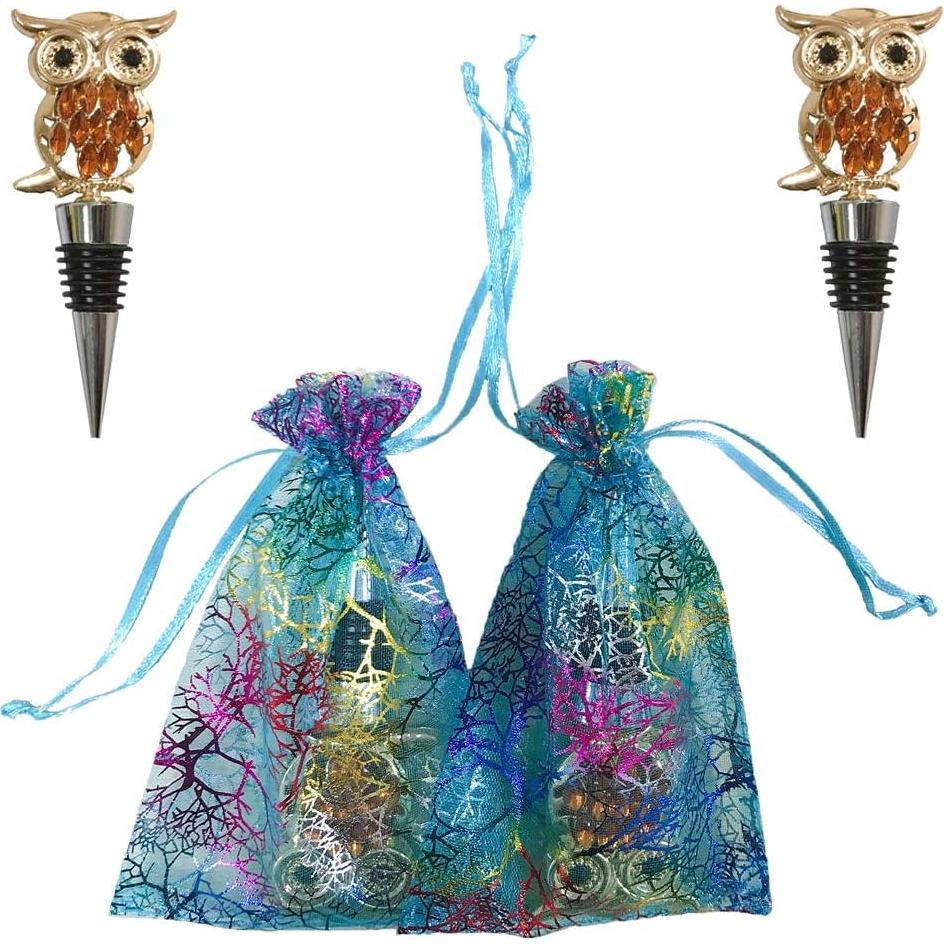 Tapones de Vino Adonisaon Búho Decorativos Reutilizables - 2 Piezas