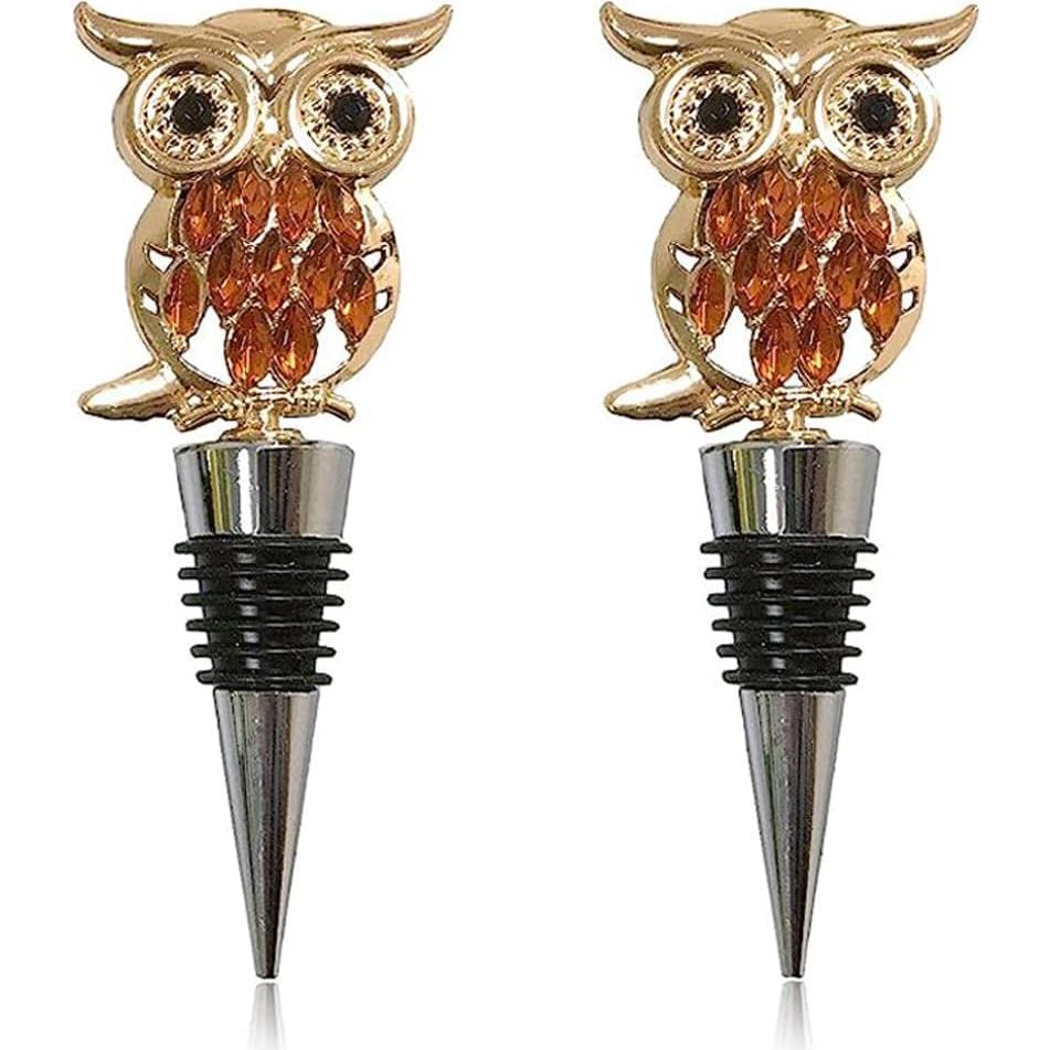 Tapones de Vino Adonisaon Búho Decorativos Reutilizables - 2 Piezas