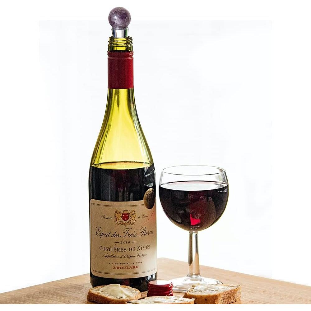 Tapón de Vino de Cristal Amatista JIC Gem - 1 PC Decorativo