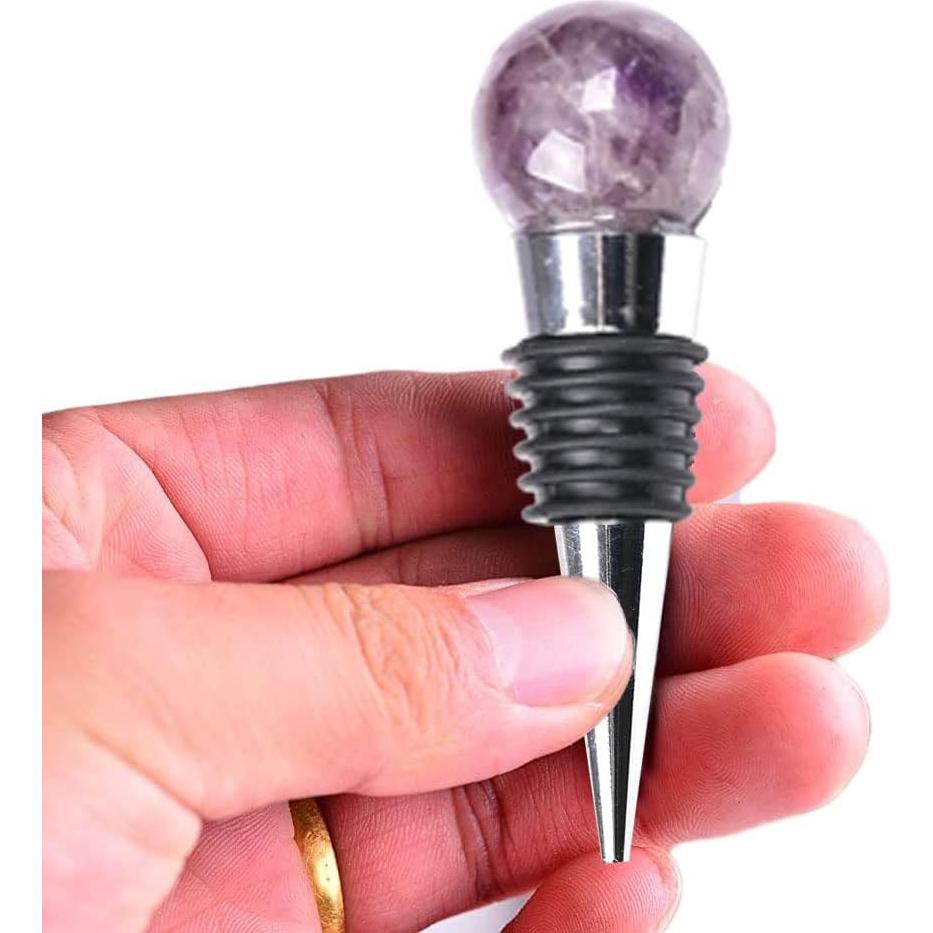 Tapón de Vino de Cristal Amatista JIC Gem - 1 PC Decorativo