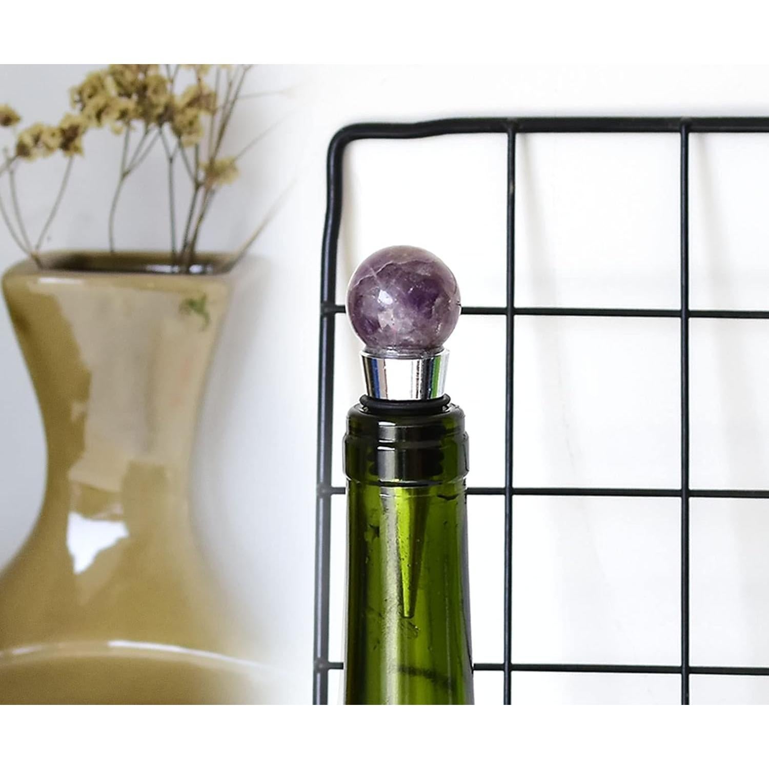 Tapón de Vino de Cristal Amatista JIC Gem - 1 PC Decorativo