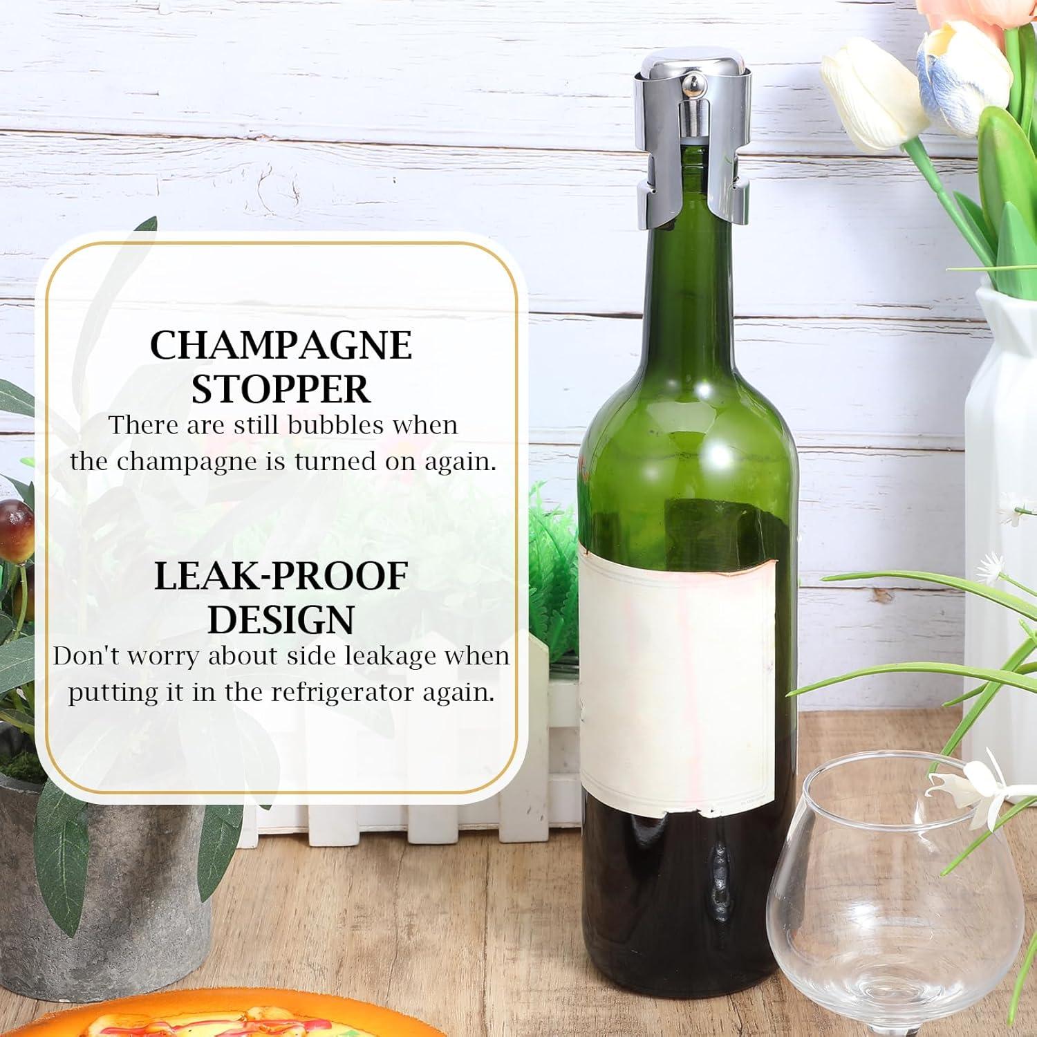 12 Tapones de Champagne Tobeelec Acero Inoxidable Reutilizables