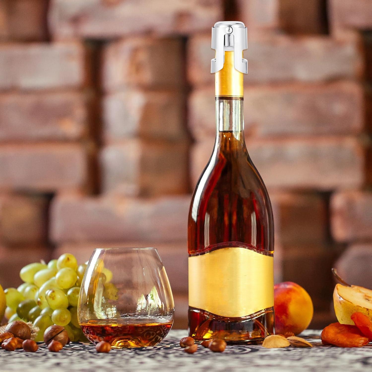 12 Tapones de Champagne Tobeelec Acero Inoxidable Reutilizables