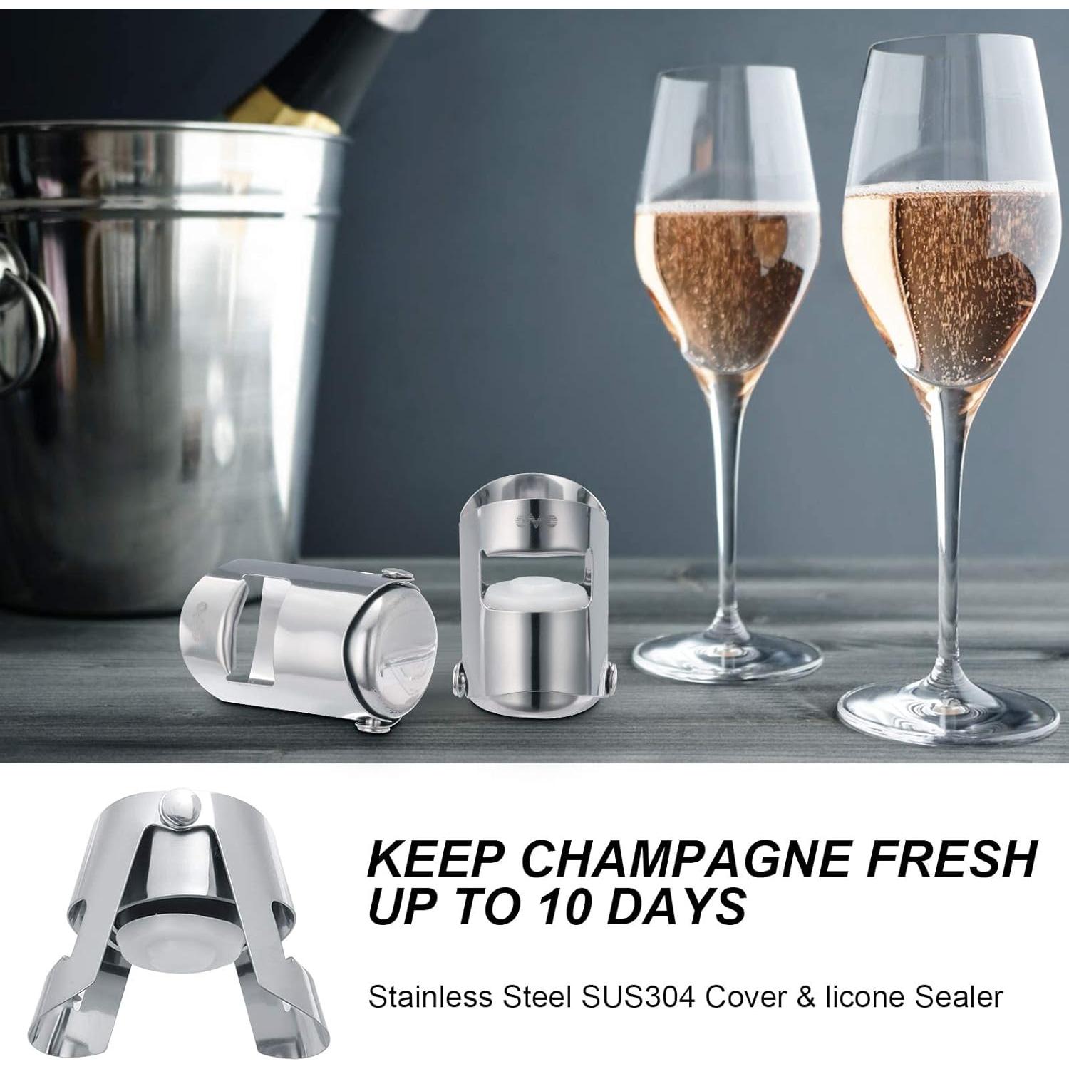 Tapones para Botellas de Champán OWO Acero Inoxidable 2 Pzs