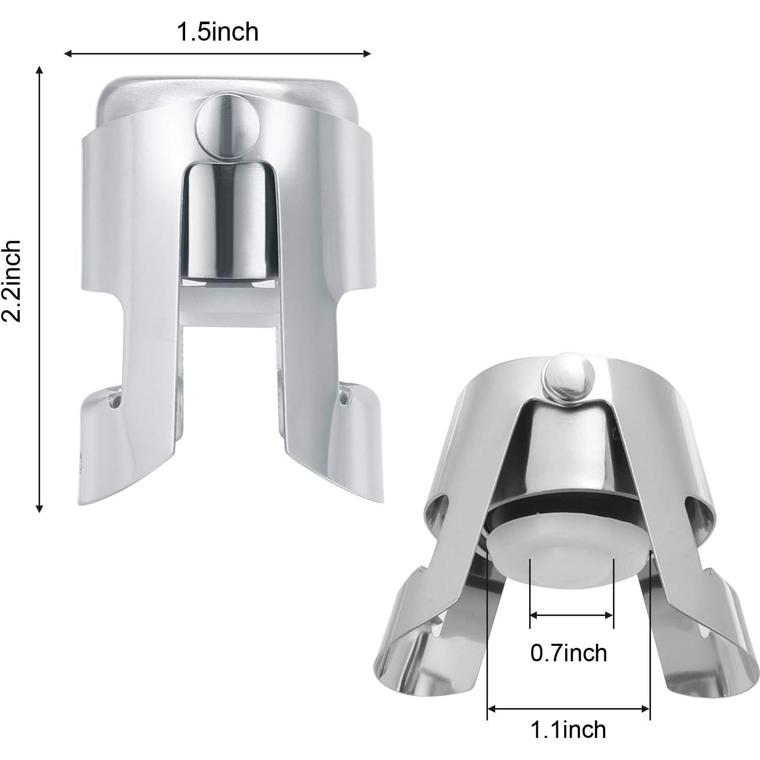 Tapones para Botellas de Champán OWO Acero Inoxidable 2 Pzs