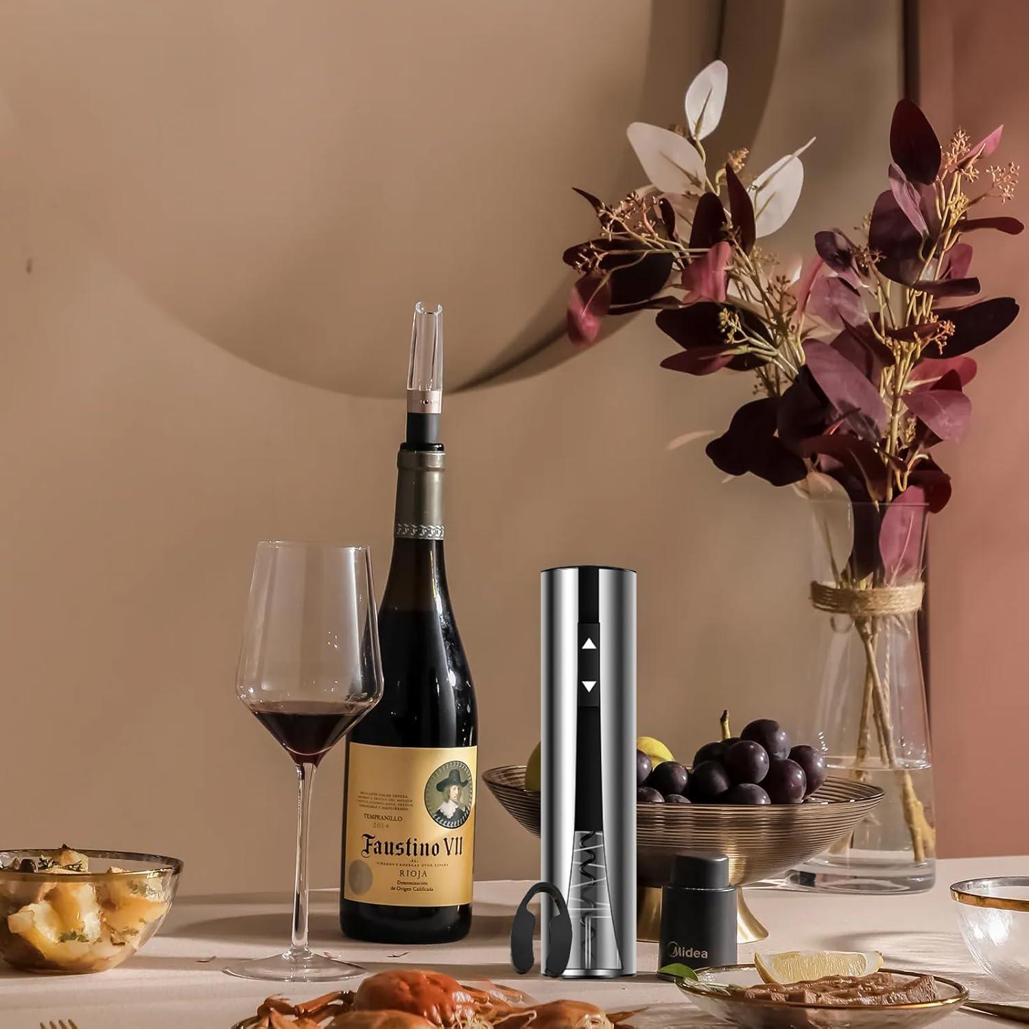 Juego de Abridor de Vino Eléctrico JINGASA con Cortador y Tapones