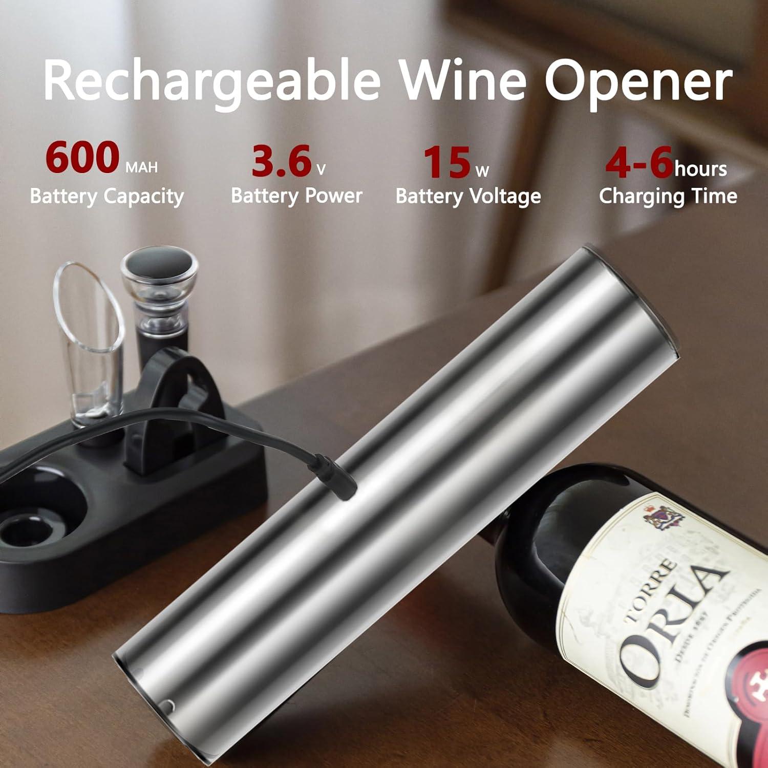 Juego de Abridor de Vino Eléctrico JINGASA con Cortador y Tapones