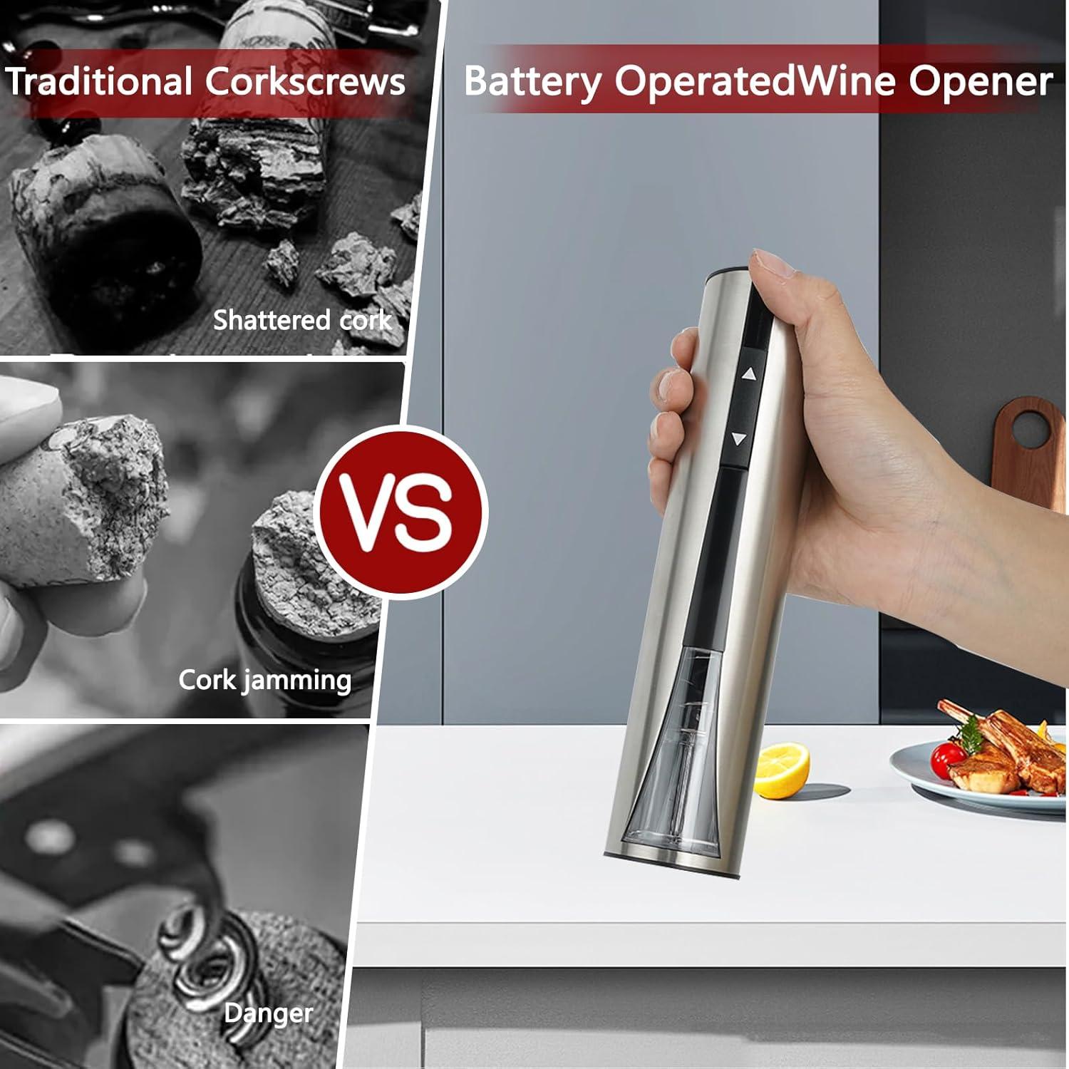 Juego de Abridor de Vino Eléctrico JINGASA con Cortador y Tapones