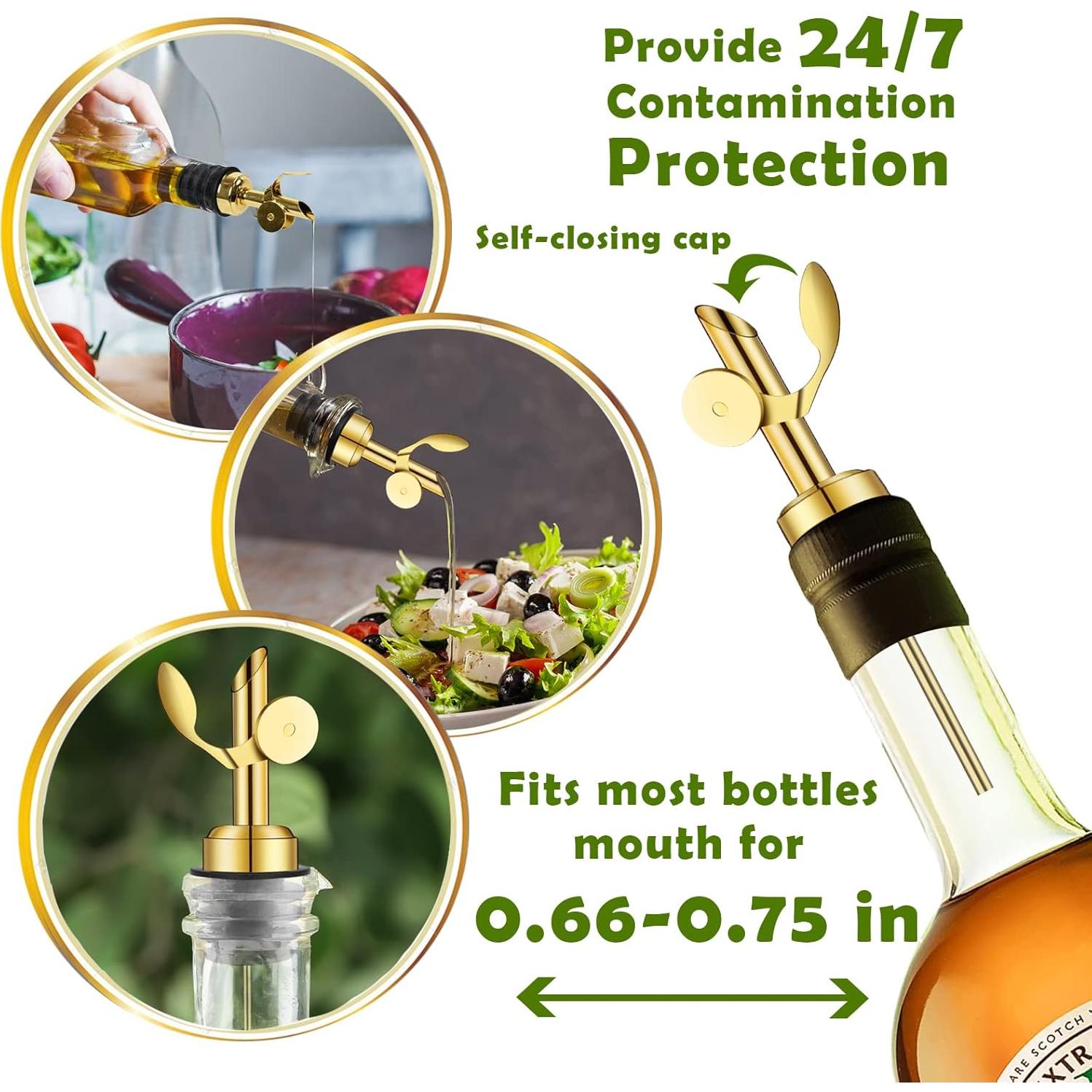 Vertedores de Botellas WAFJAMF 2 Pcs Acero Inoxidable Oro