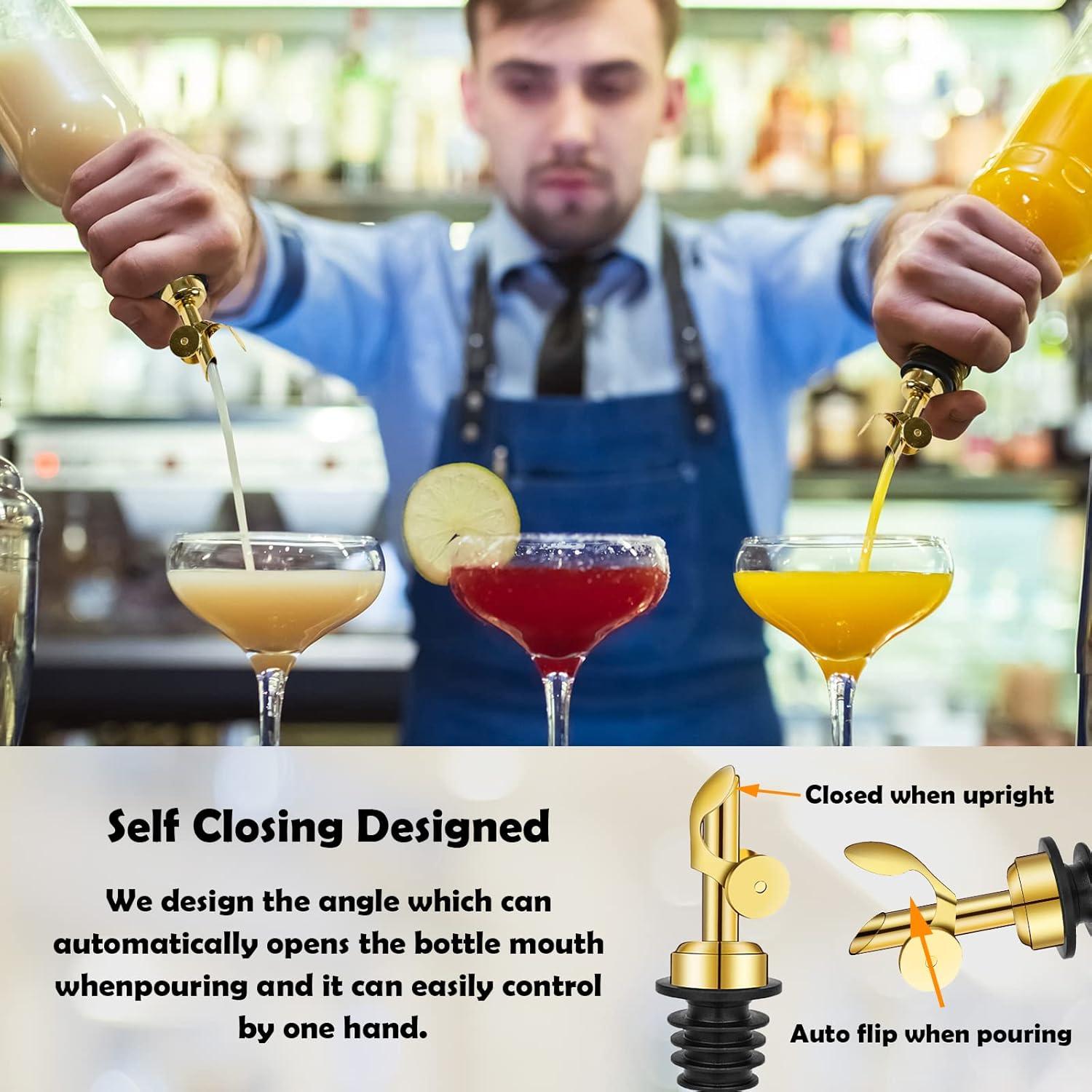 Vertedores de Botellas WAFJAMF 2 Pcs Acero Inoxidable Oro