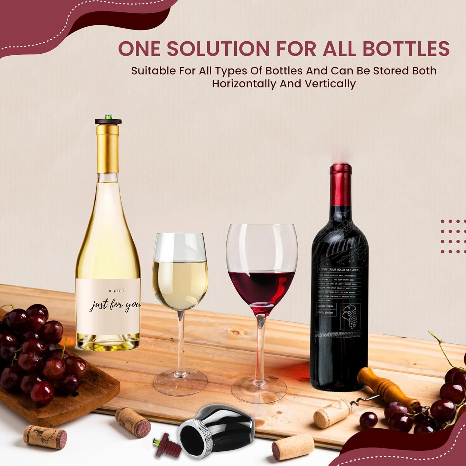 Tapón de Vino Inteligente Genérico con Bomba de Vacío - 2 Tapones