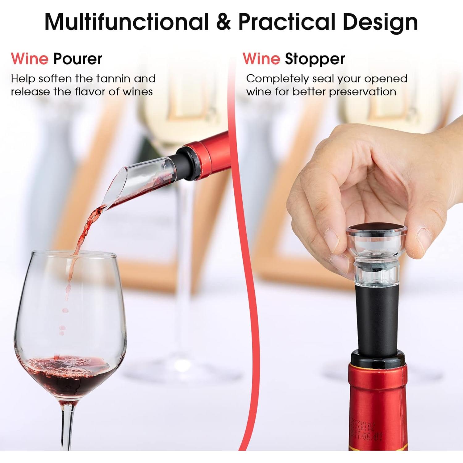 Juego de Abridor de Botellas de Vino Eléctrico COSTWAY 6 en 1