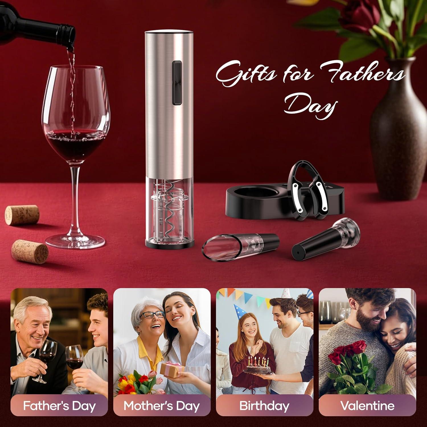 Abridor de Vino Eléctrico Crenova 6 en 1 Recargable