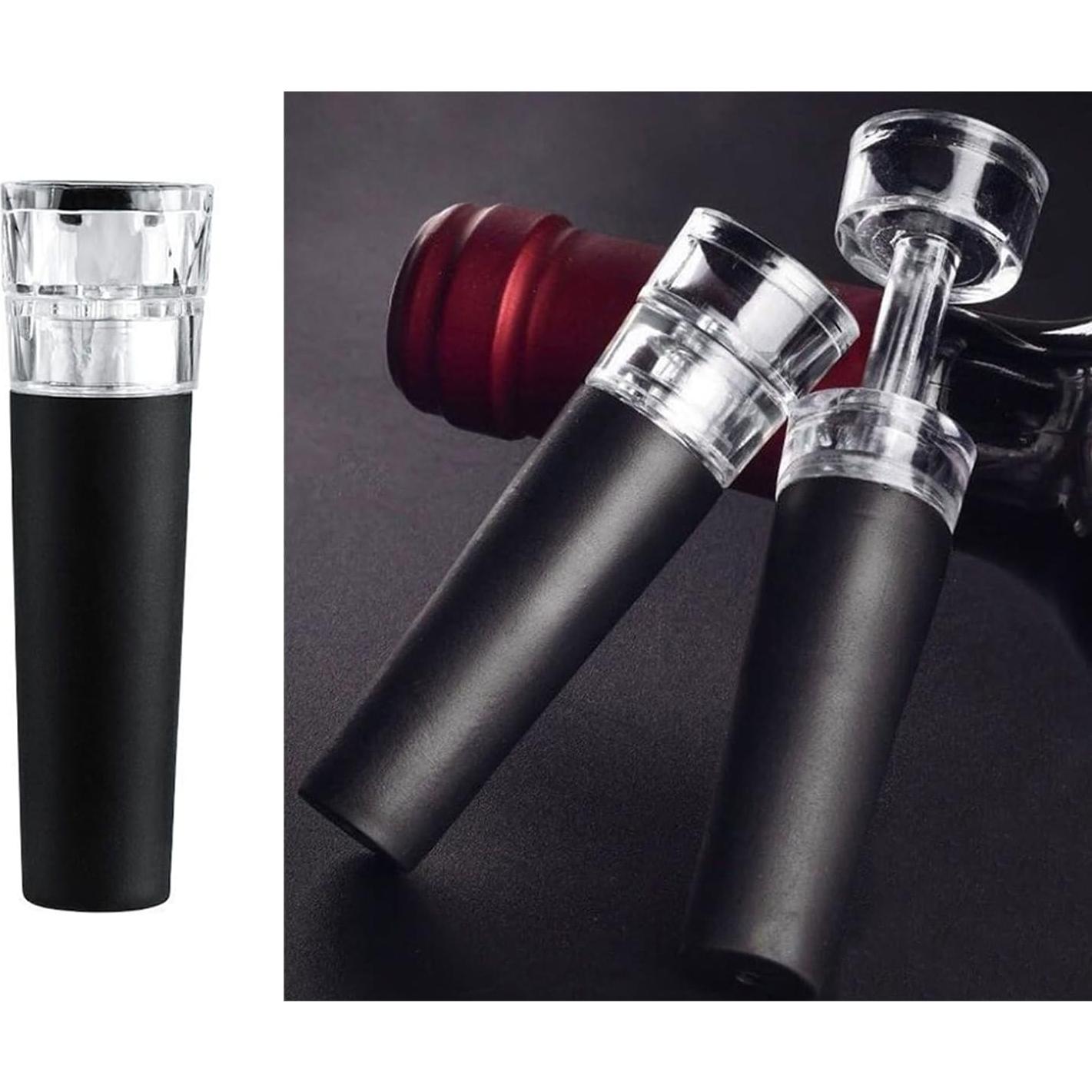 Leakproof Wine Stopper With Built In Vacuum Bottle Stopper Sealer Silicone Cap Manual Beverage Stopper Bar Tool Silicone Bottle Stoppers With Built-in Vacuum Leakproof Seal