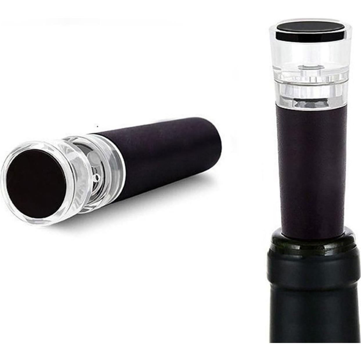 Leakproof Wine Stopper With Built In Vacuum Bottle Stopper Sealer Silicone Cap Manual Beverage Stopper Bar Tool Silicone Bottle Stoppers With Built-in Vacuum Leakproof Seal