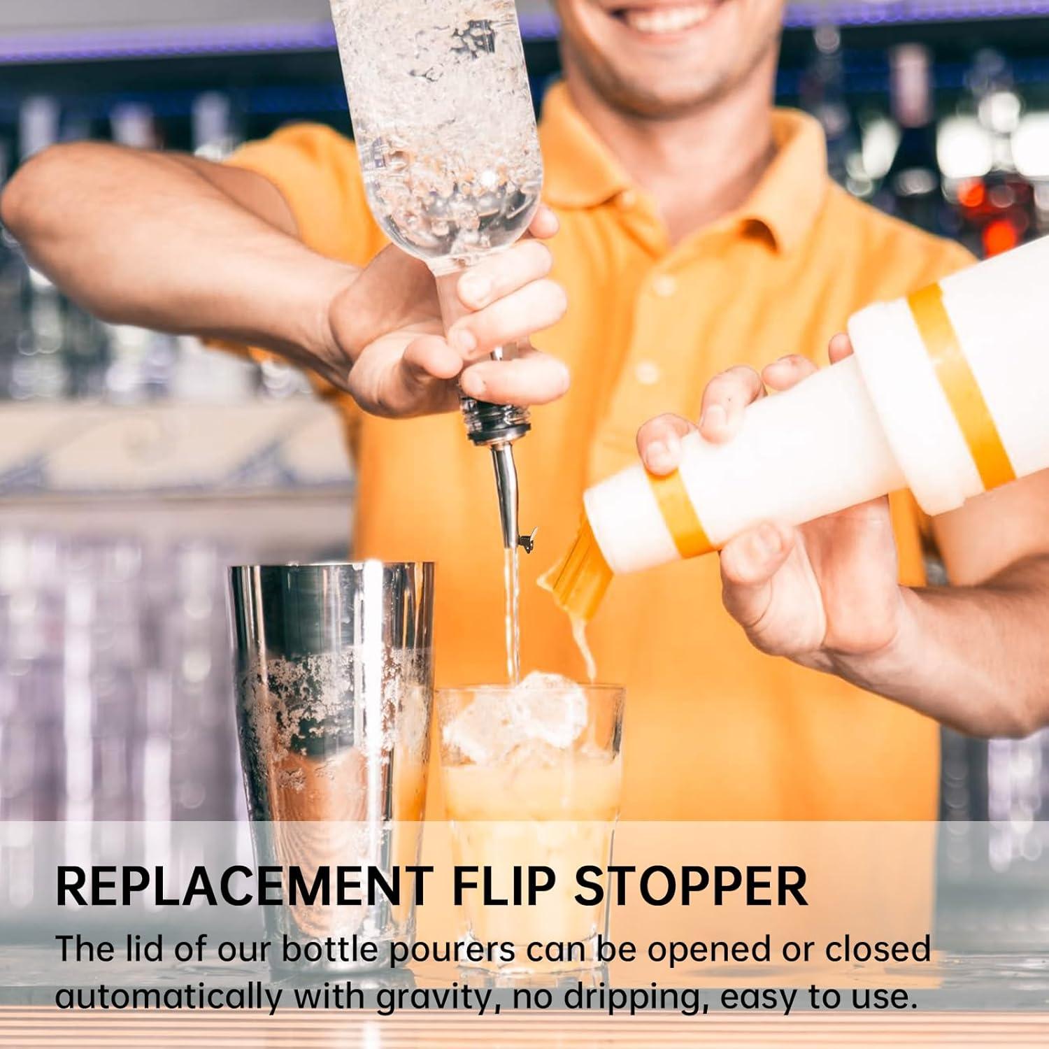 12 Vertedores de Licor eispap Acero Inoxidable con Tapas