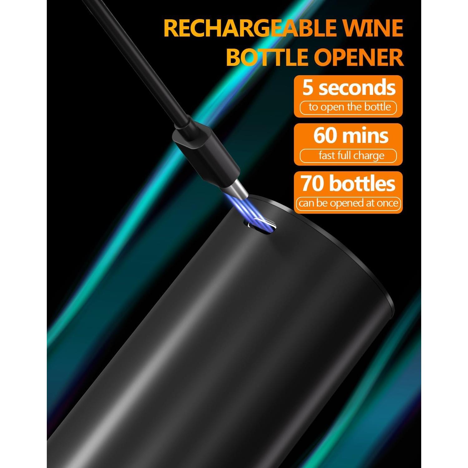 Juego de Abridor de Vino Eléctrico Higfra con Accesorios 4 en 1