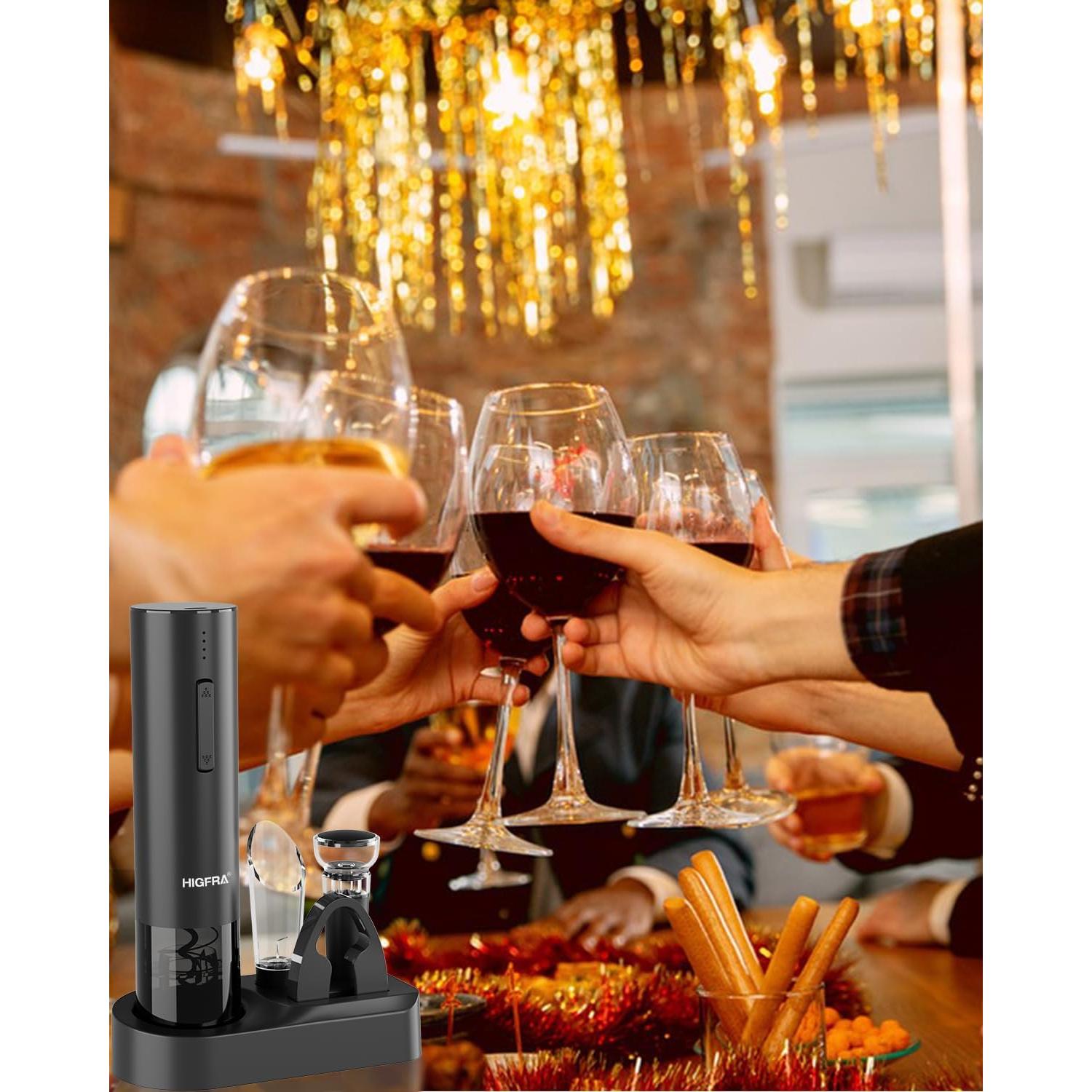 Juego de Abridor de Vino Eléctrico Higfra con Accesorios 4 en 1