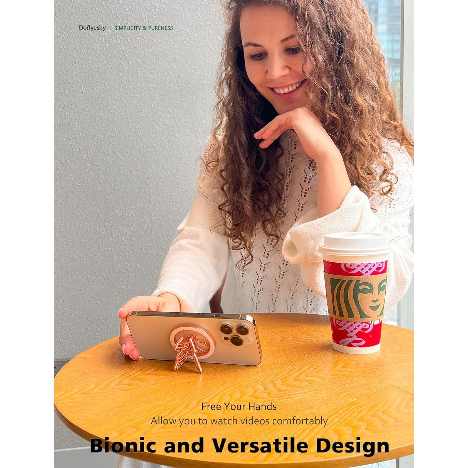 Soporte Magnético para Teléfono Doflyesky Mariposa Blanco