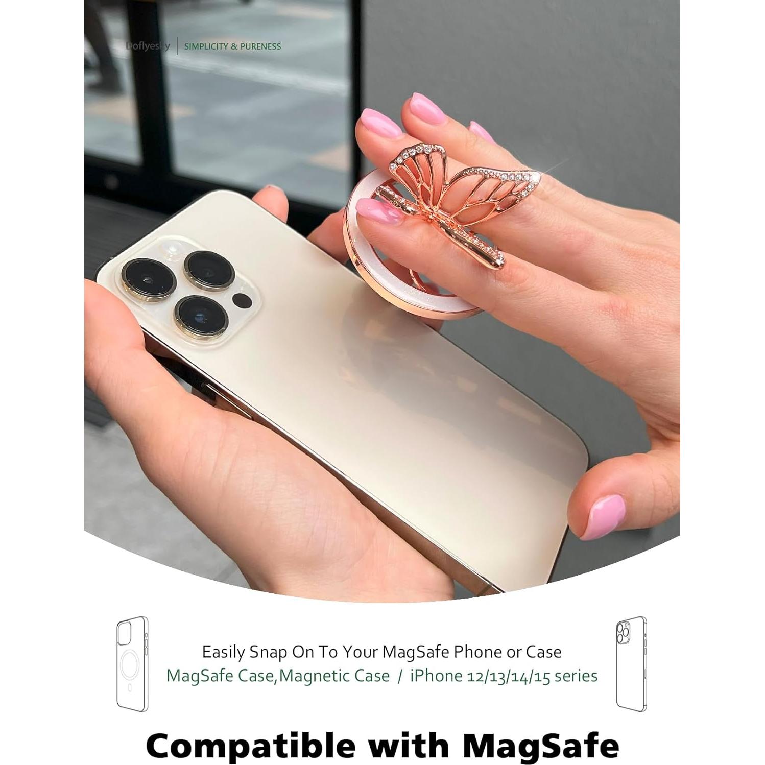 Soporte Magnético para Teléfono Doflyesky Mariposa Blanco