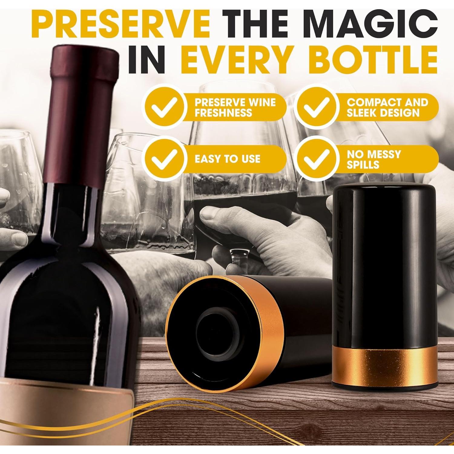 Tapón y Bomba de Vino Eléctrico Berkware con Pantalla LED