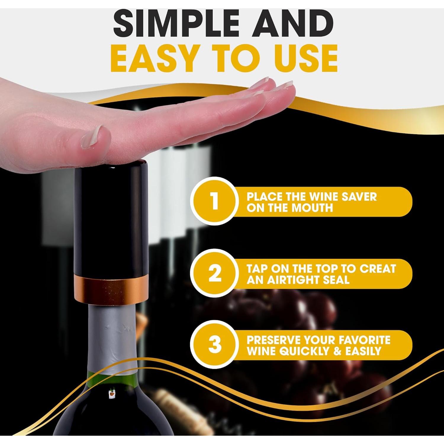 Tapón y Bomba de Vino Eléctrico Berkware con Pantalla LED