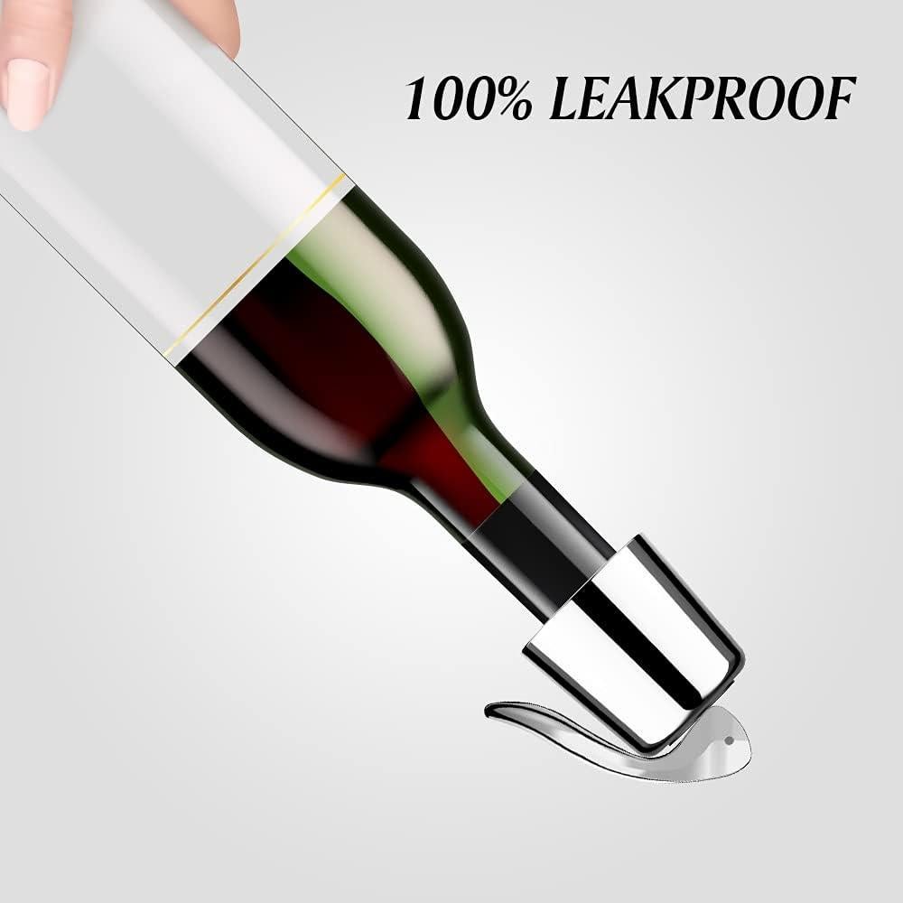 2 Tapones para Vino LIGTMAR Acero Inoxidable Reutilizables 4.6cm