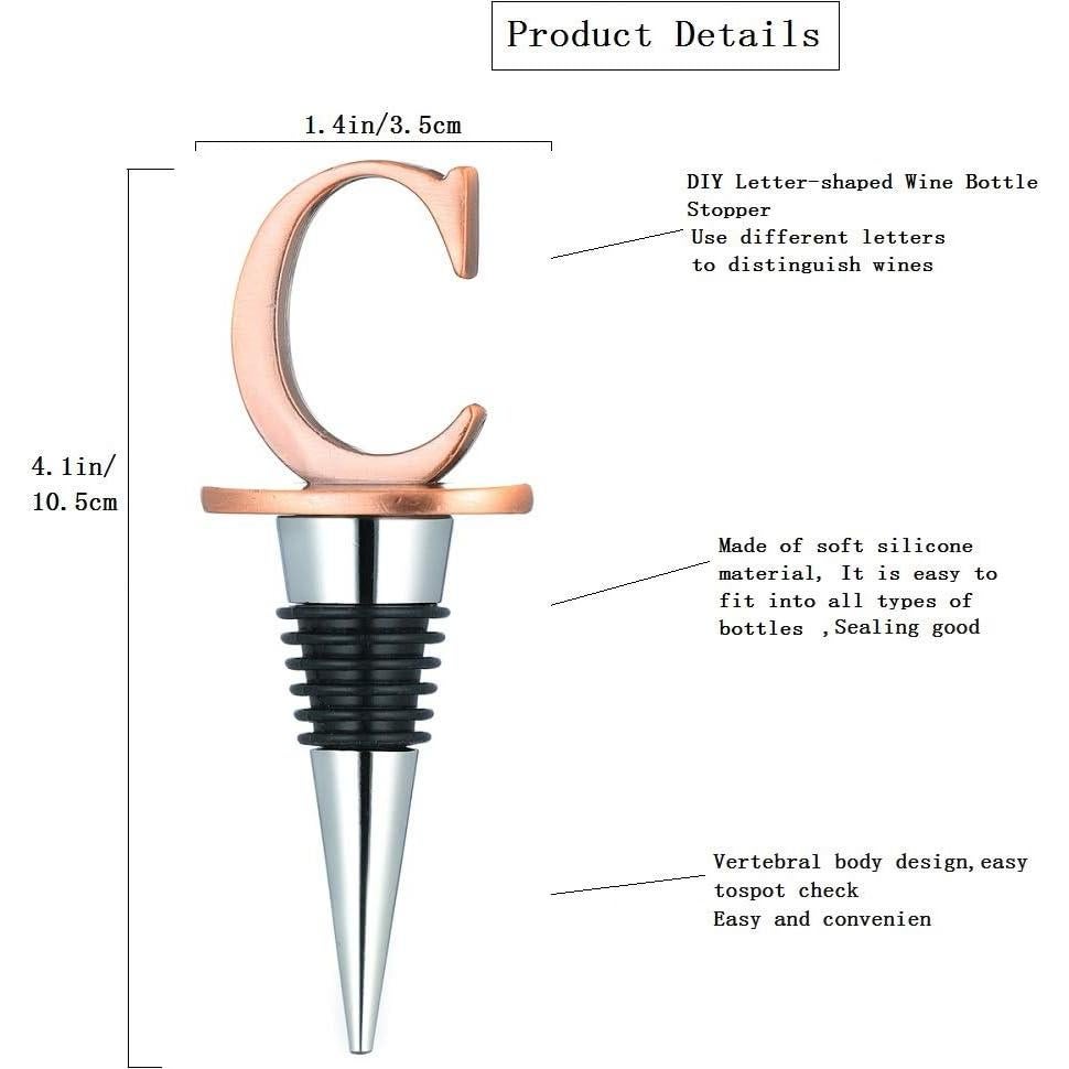 Tapones para Vino SANDAO Reutilizables con Letras - Bronce