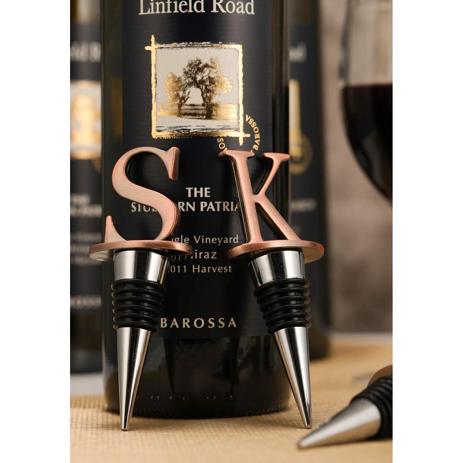 Tapones para Vino SANDAO Reutilizables con Letras - Bronce