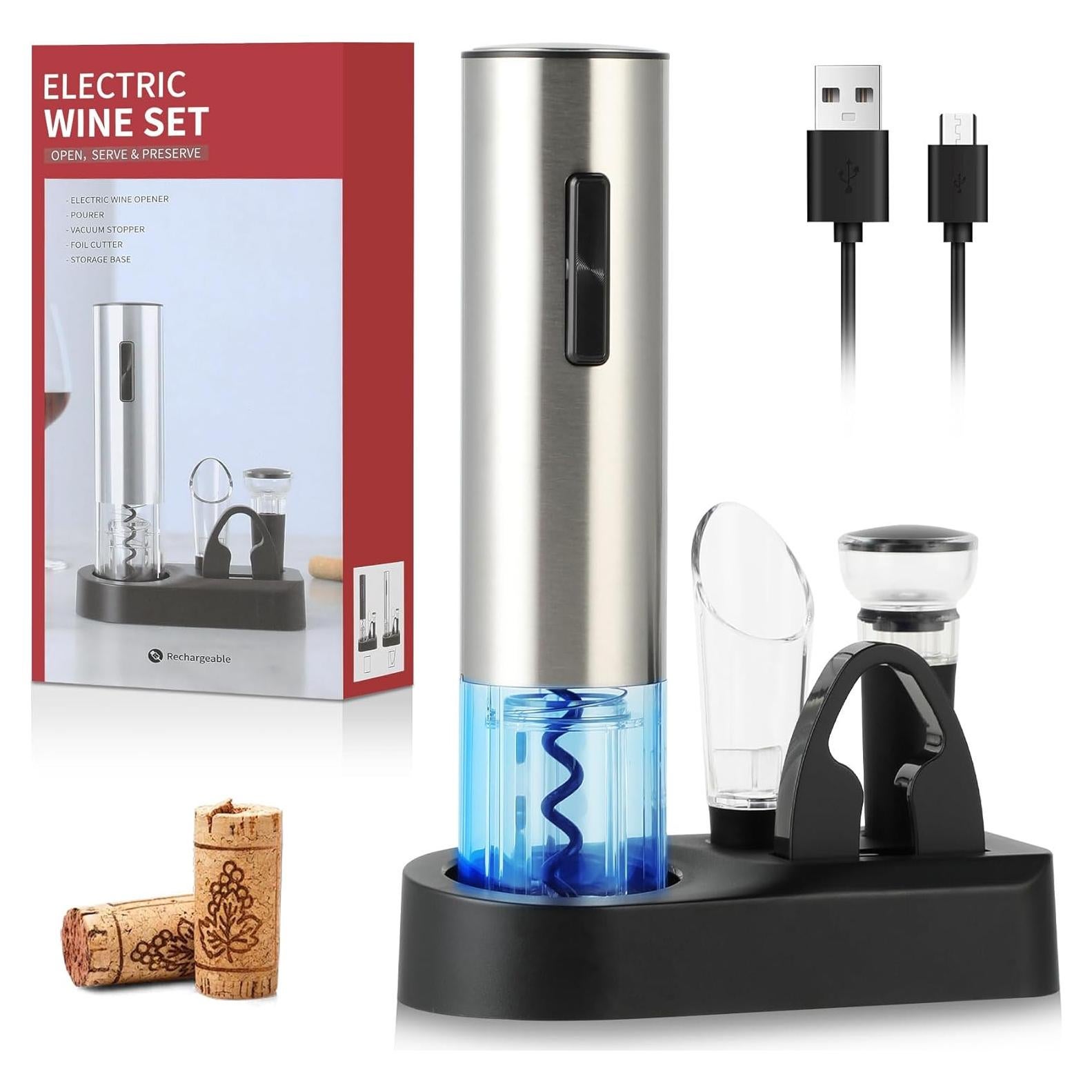 Juego de abridor de vino eléctrico BreezeSound 6 en 1