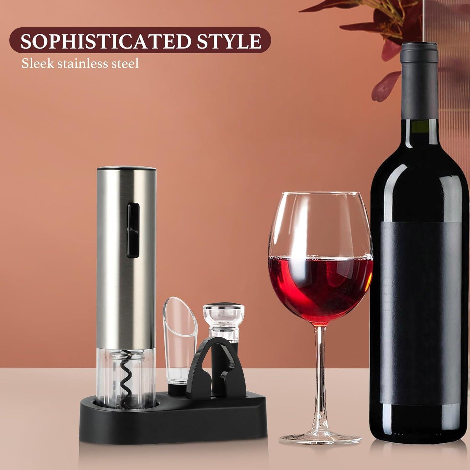 Juego de abridor de vino eléctrico BreezeSound 6 en 1