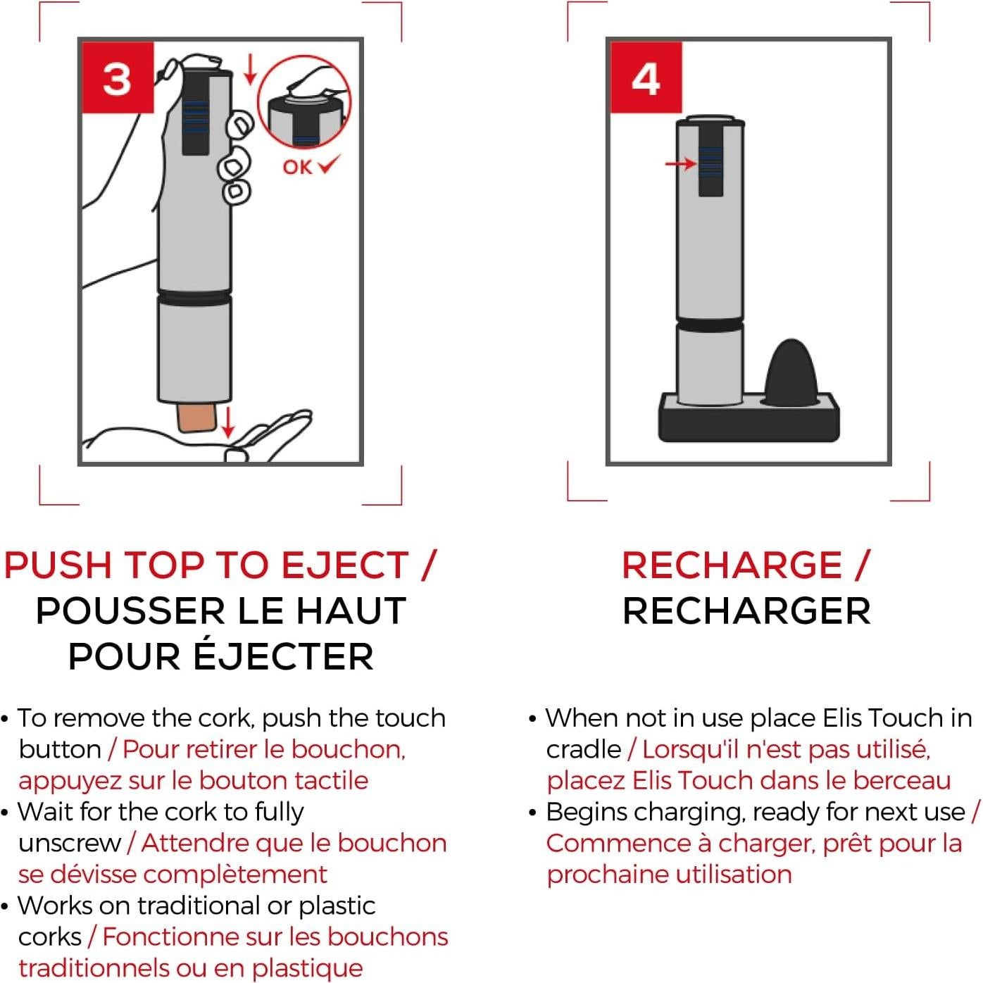 Sacacorchos Eléctrico Peugeot Elis Touch Acero Inoxidable 26.9 cm