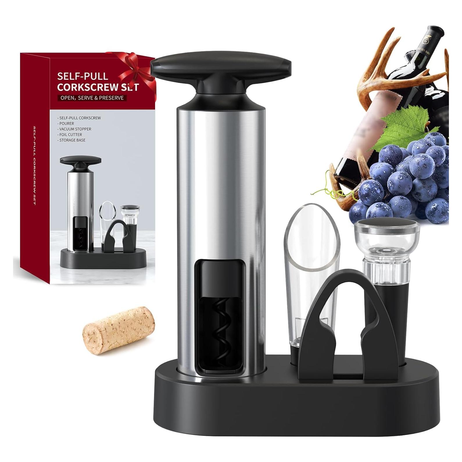 Set de Abrebotellas de Vino 4 en 1 CIRCLE JOY con Sacacorchos