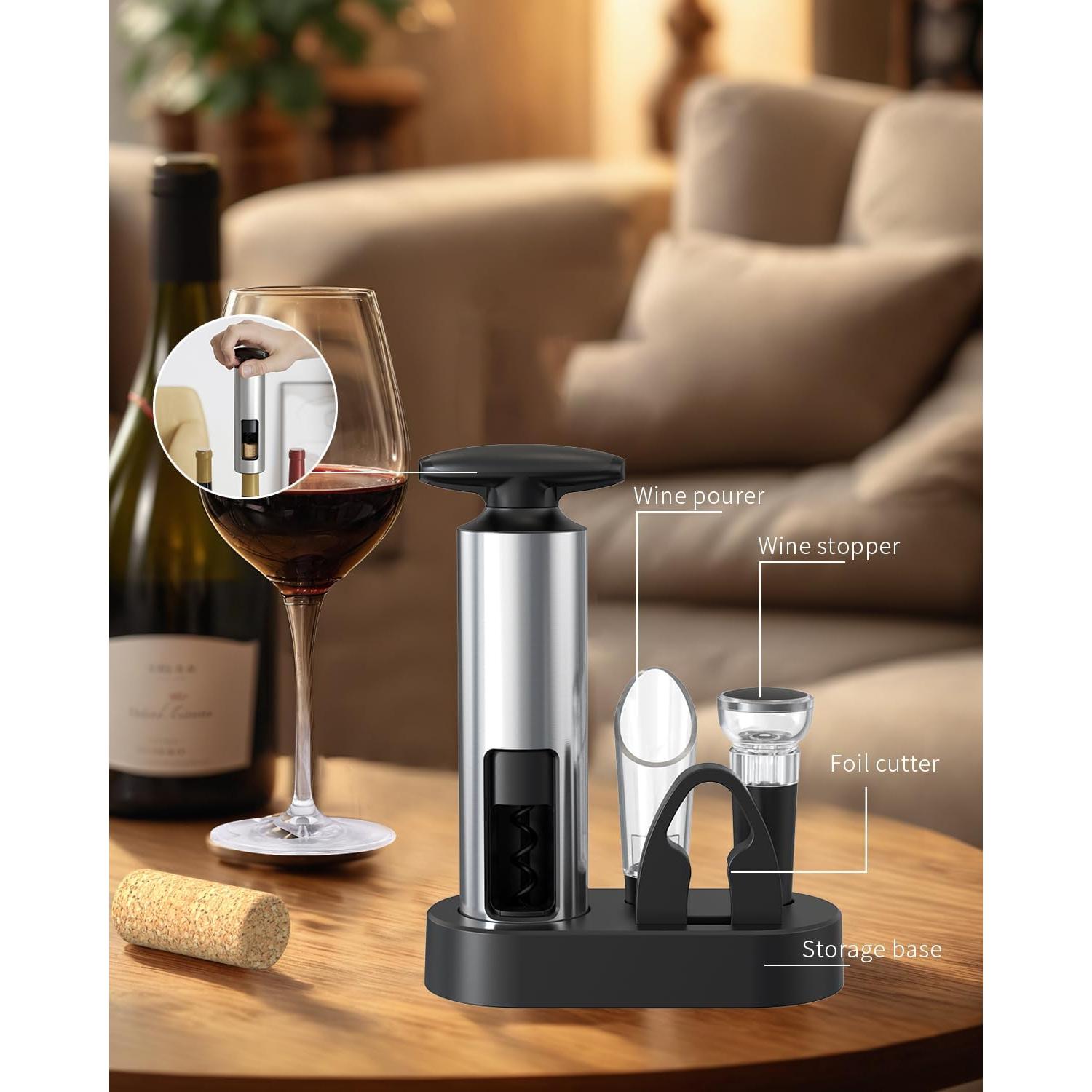 Set de Abrebotellas de Vino 4 en 1 CIRCLE JOY con Sacacorchos