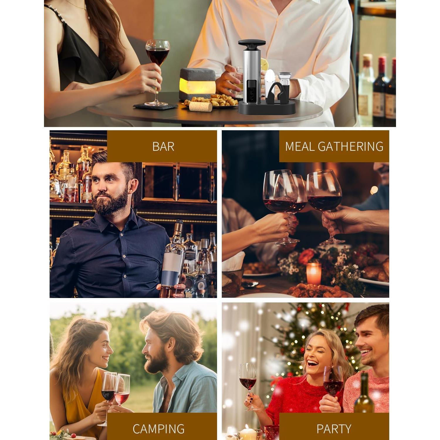 Set de Abrebotellas de Vino 4 en 1 CIRCLE JOY con Sacacorchos