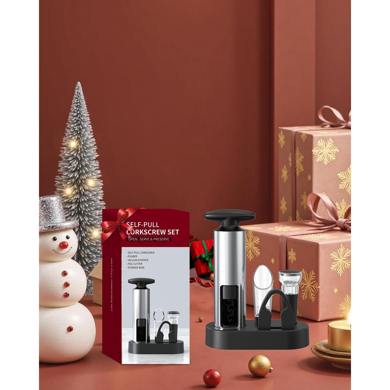 Set de Abrebotellas de Vino 4 en 1 CIRCLE JOY con Sacacorchos